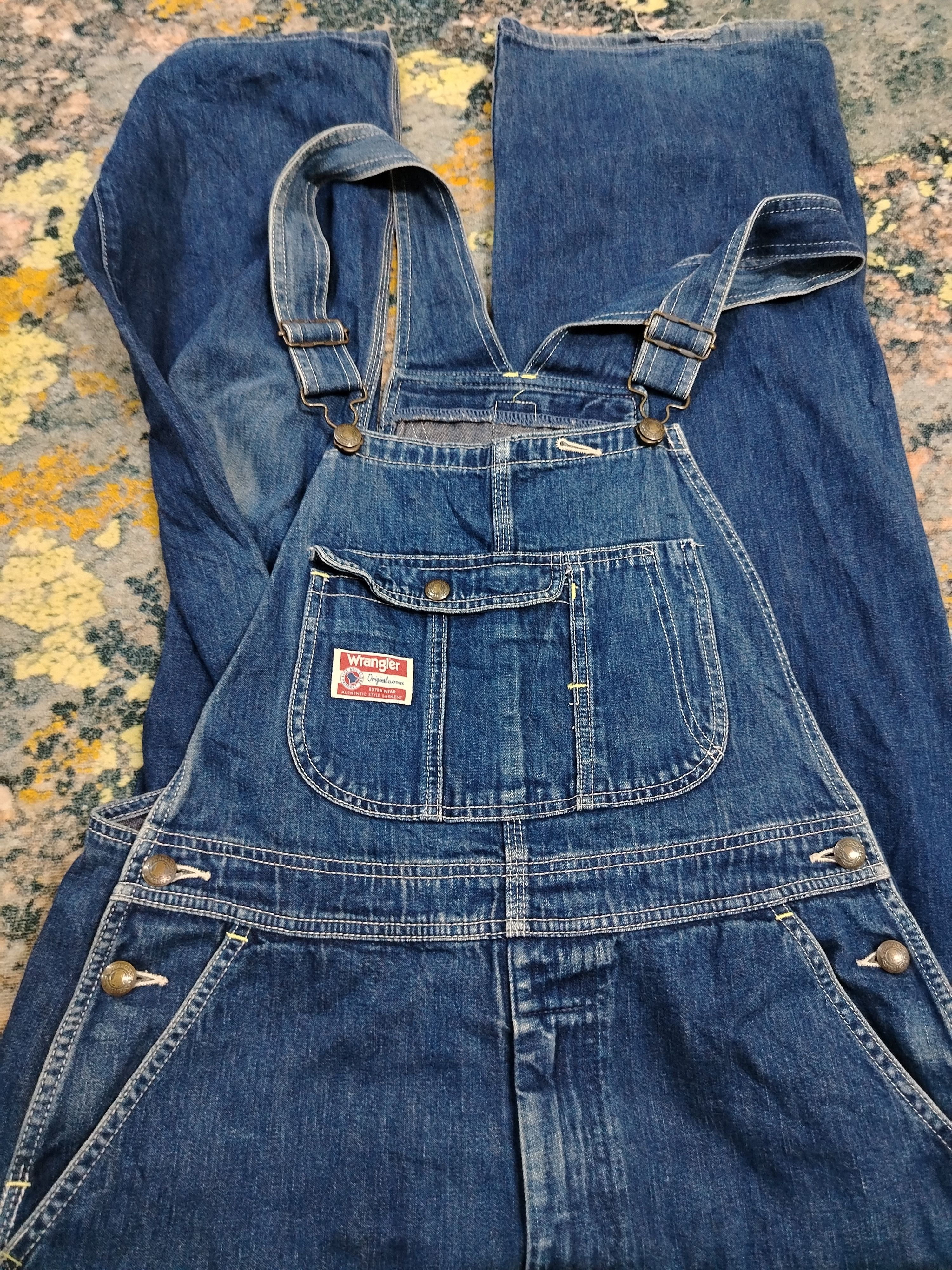 Wrangler Vintage 80s Overall Wrangler Blue Bell Size US 33 - 8 Thumbnail