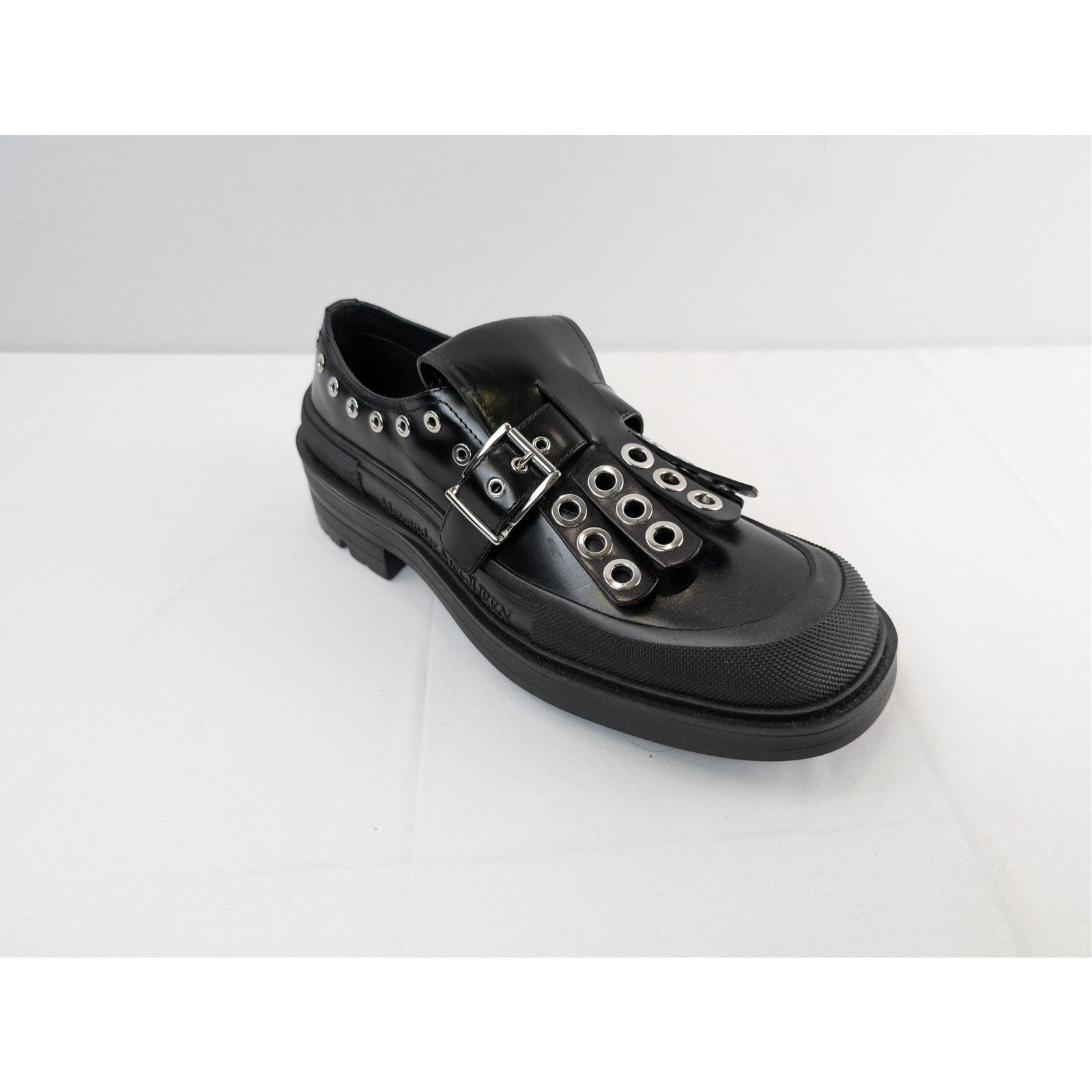 Alexander McQueen o1rshd1 Monk Strap Boxcar Hardware Shoe Tread Boots in Black Size US 11 / EU 44 - 3 Thumbnail