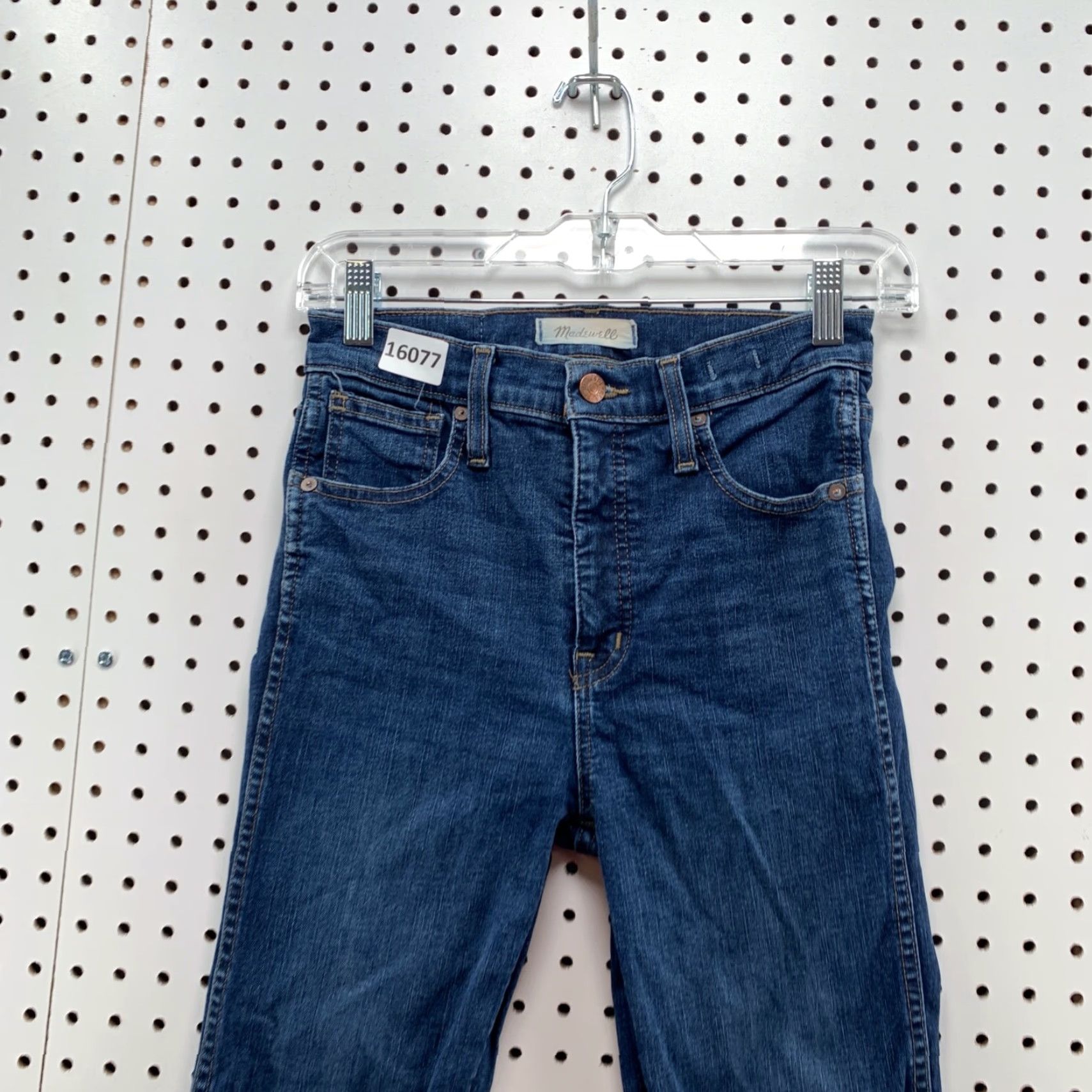 Madewell Madewell Jeans Skinny 26 Women High Rise Stretch Denim Blue 10" Raw Hem XS? Wait. Size 26" / US 2 / IT 38 - 3 Thumbnail