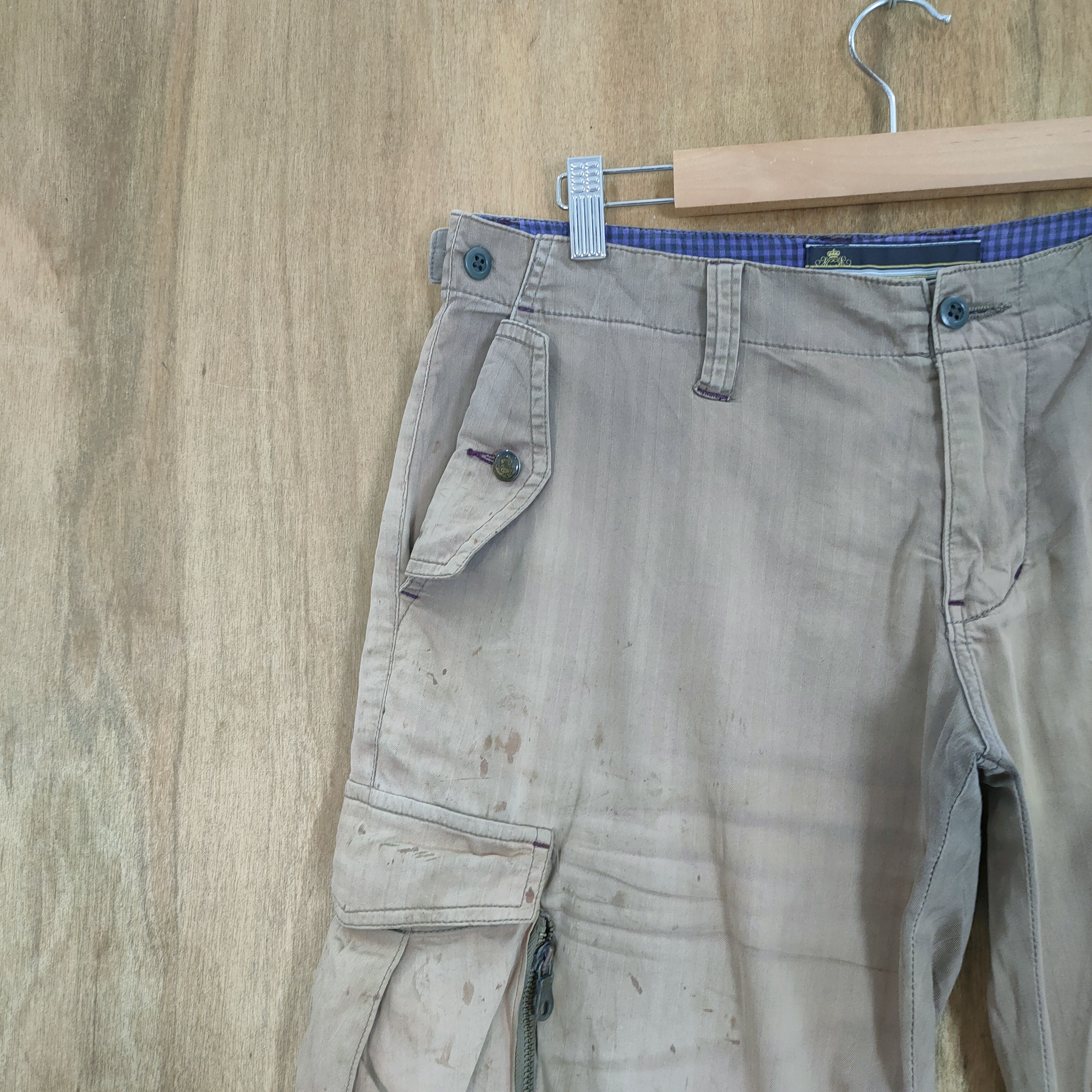 Melrose VINTAGE MELROSE FADED BROWN CARGO PANTS Size US 34 / EU 50 - 5 Thumbnail