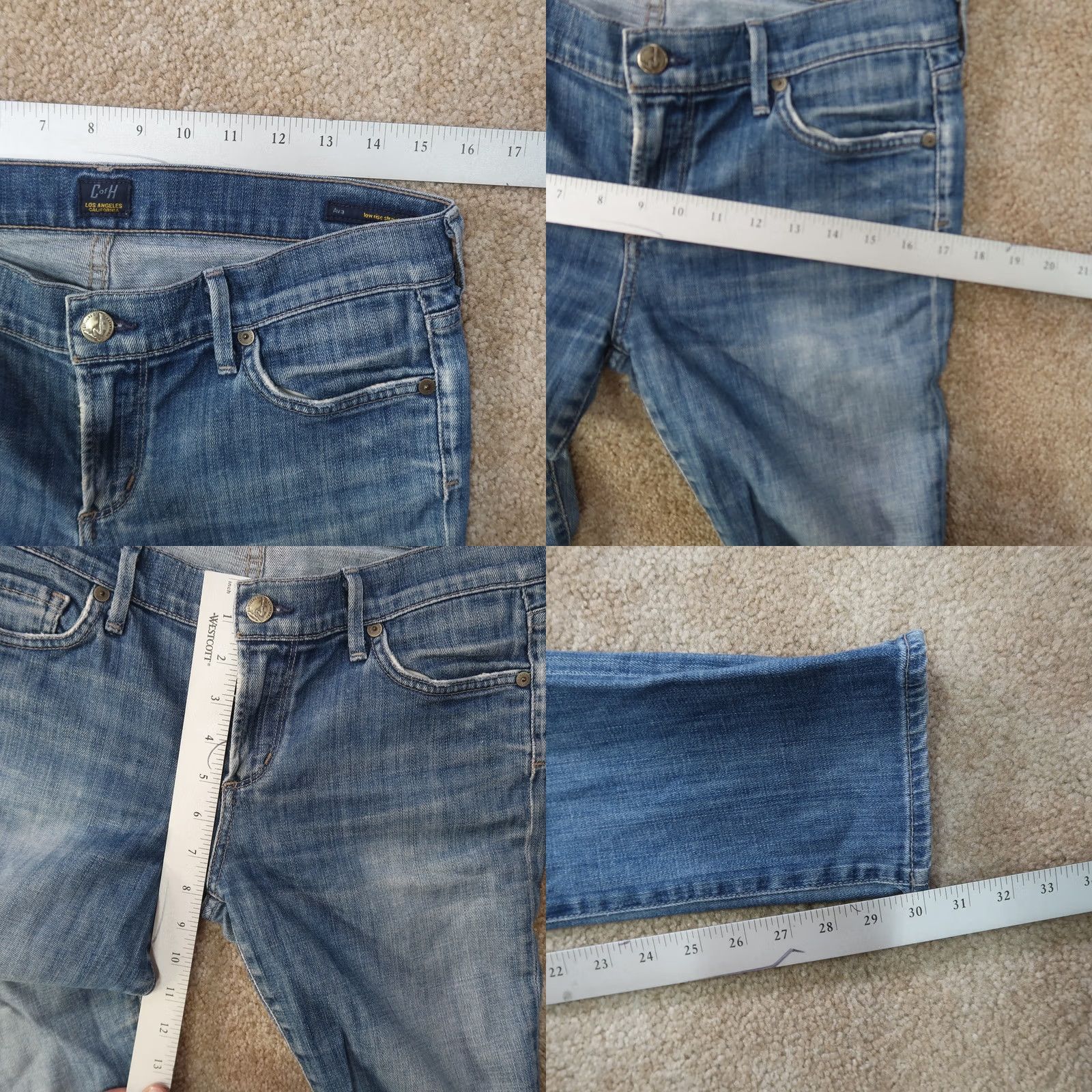 Citizens Of Humanity VINTAGE Citizens of Humanity Ava Low Straight Jeans Women 29 Blue Denim Size 29" - 9 Thumbnail