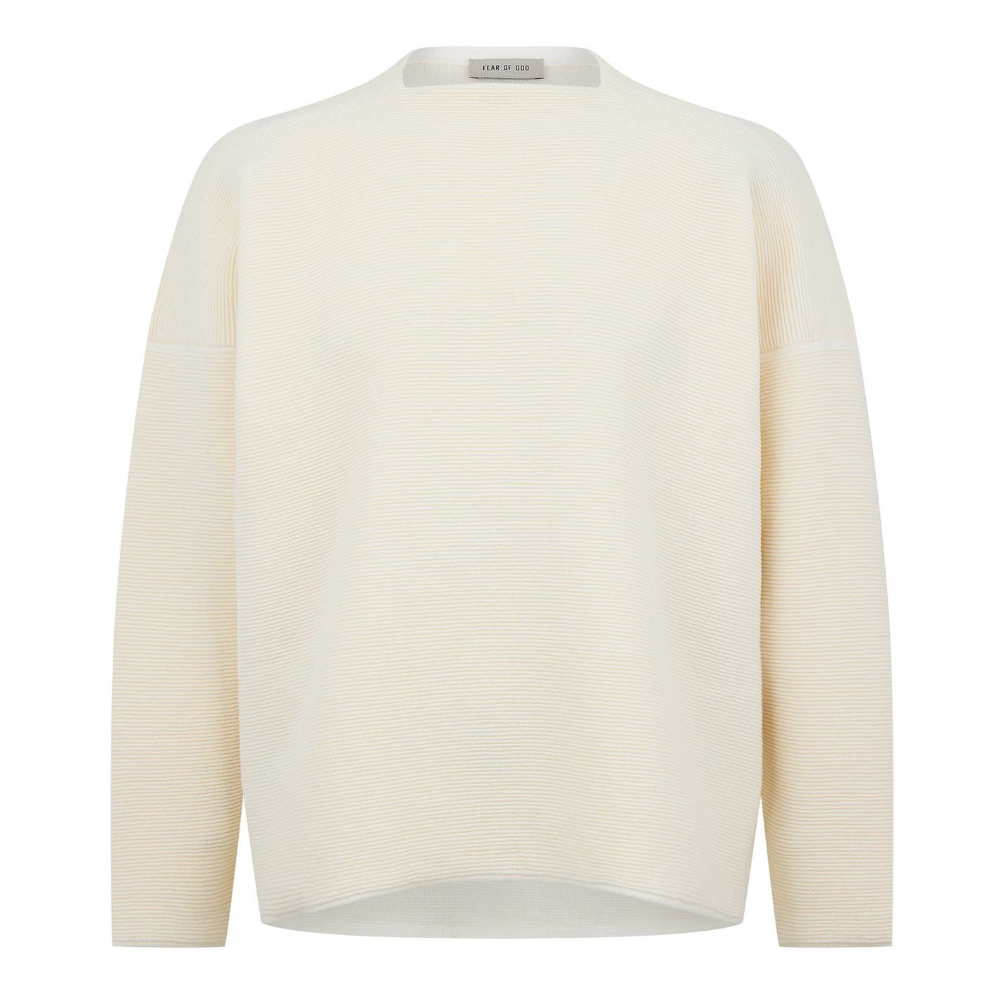 Fear of God o1g2r1mq0426 Ottoman Wool Straight Neck Sweater in Cream Size US L / EU 52-54 / 3 - 1 Thumbnail