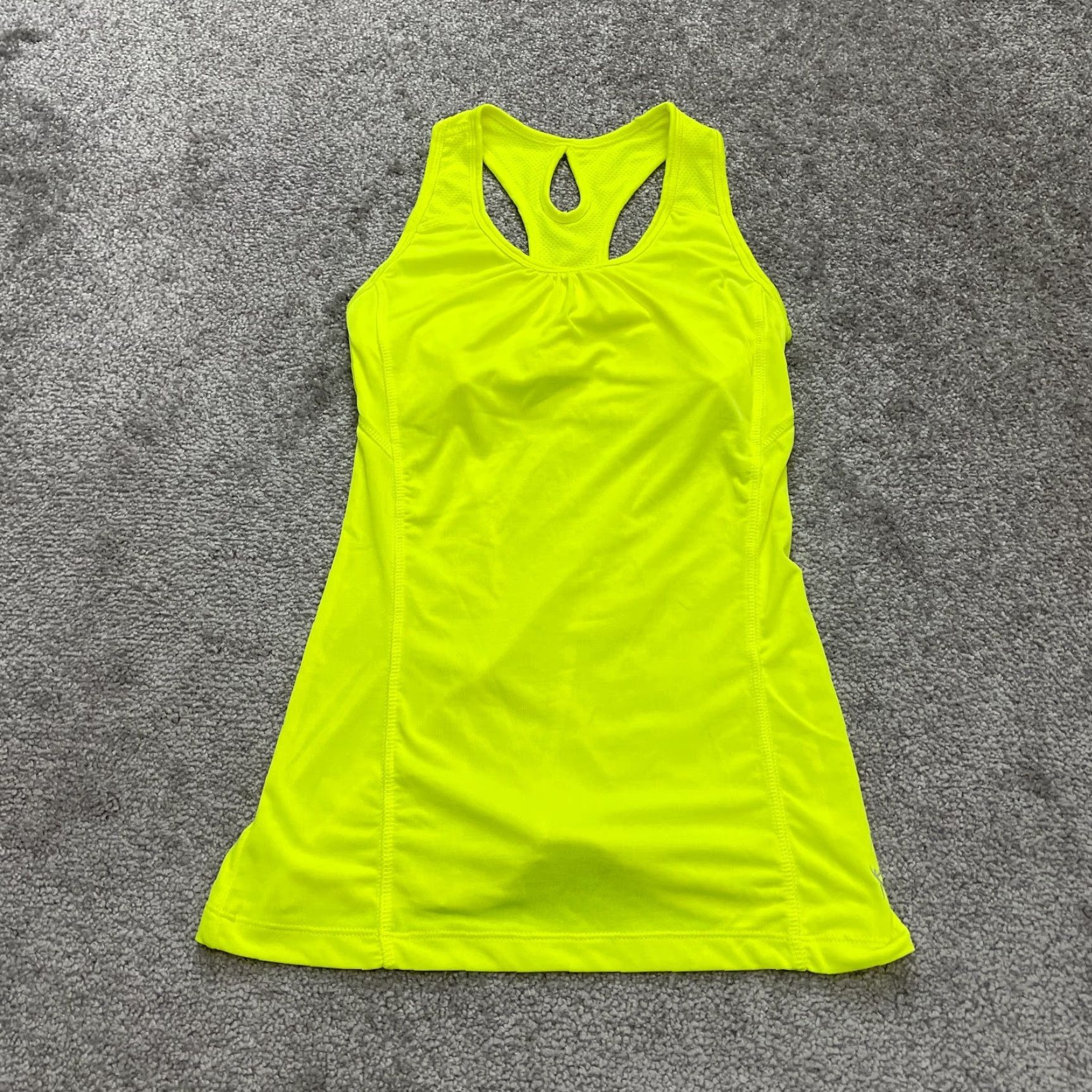 Vintage Danskin Now Dri More Sports Tank Top Womens XS Neon Yellow Racerback Activewear Size XS / US 0-2 / IT 36-38 - 2 Thumbnail