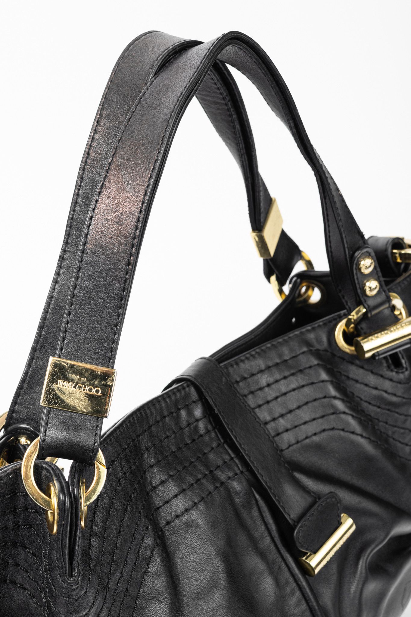 Jimmy Choo Jimmy Choo Alex Black Leather Hobo Size ONE SIZE - 6 Thumbnail
