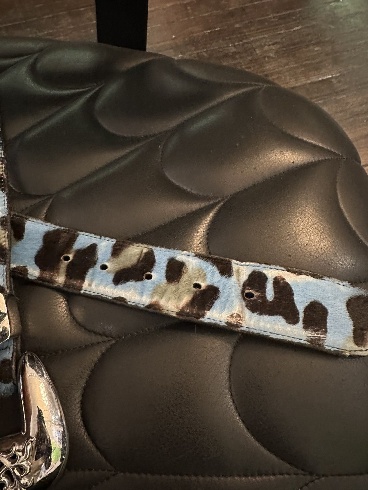 Chrome Hearts Chrome Hearts ‘ CENTRAL CEE ! BELT blue zebra Size 34 - 4 Thumbnail