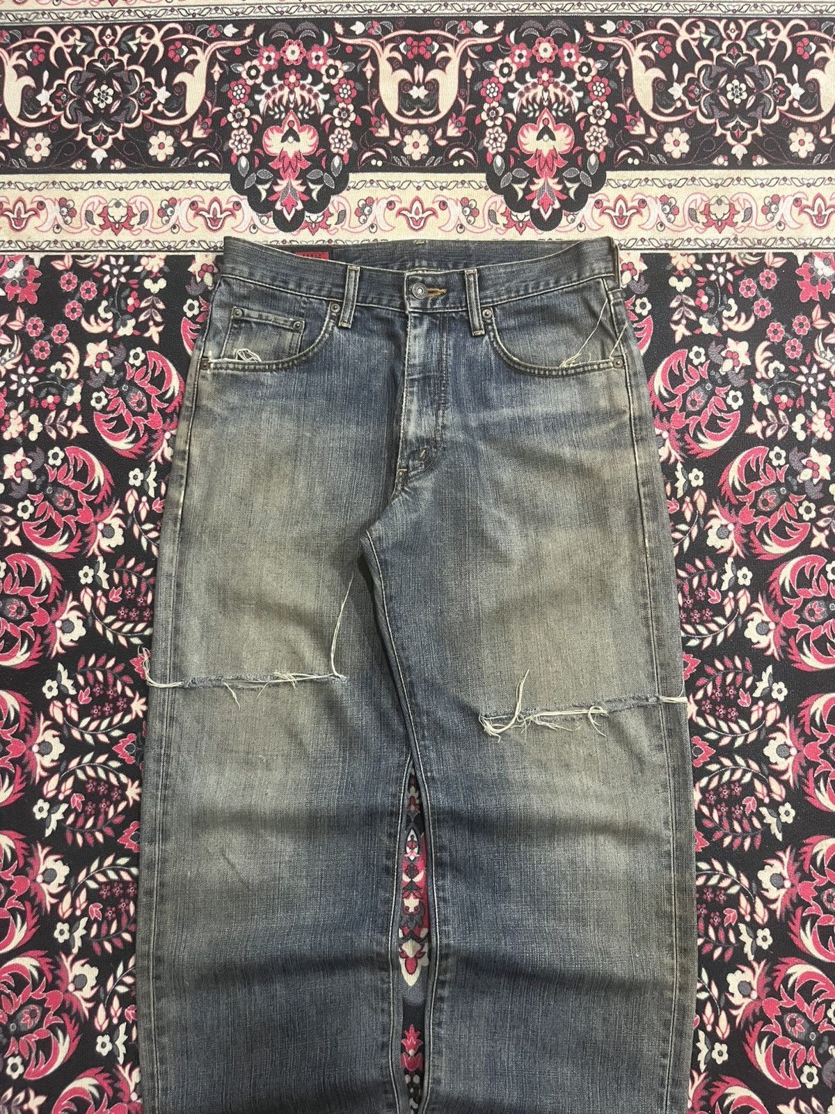 Edwin Vintage Japanese Brand Edwin 503Z Mud Blue Distressed Jeans Size US 30 / EU 46 - 3 Thumbnail