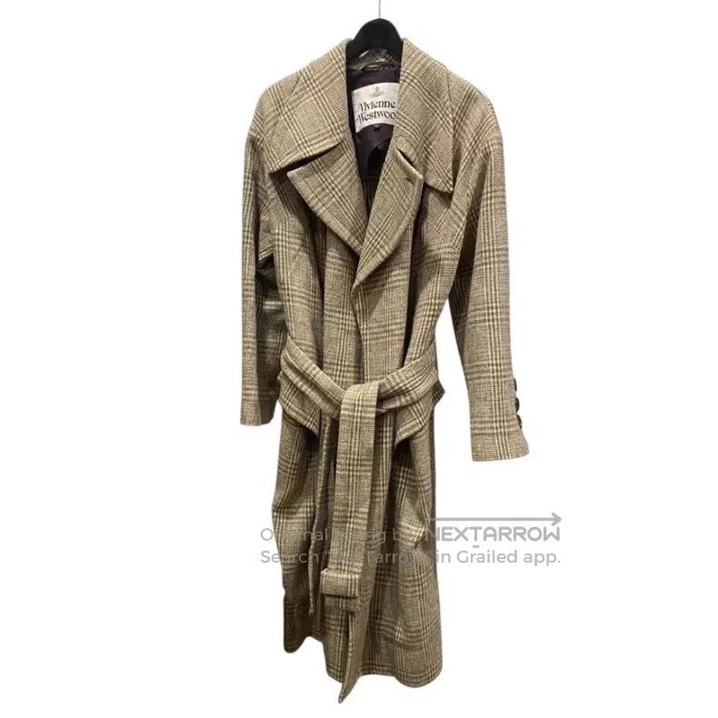Vivienne Westwood Vivienne Westwood Ivory Checkered Wool Trench Coat Size S / US 4 / IT 40 - 1 Thumbnail