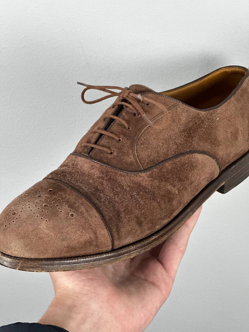 Bally Bally Prestige Vintage Brown Suede Oxford Shoes Size US 10 / EU 43 - 3 Thumbnail