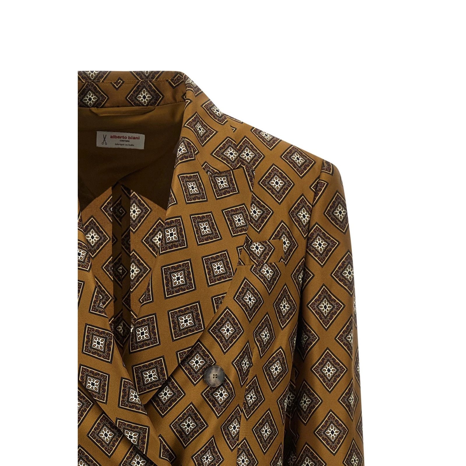 Alberto Biani Tie Brown Silk Blazer New & Authentic (Women's