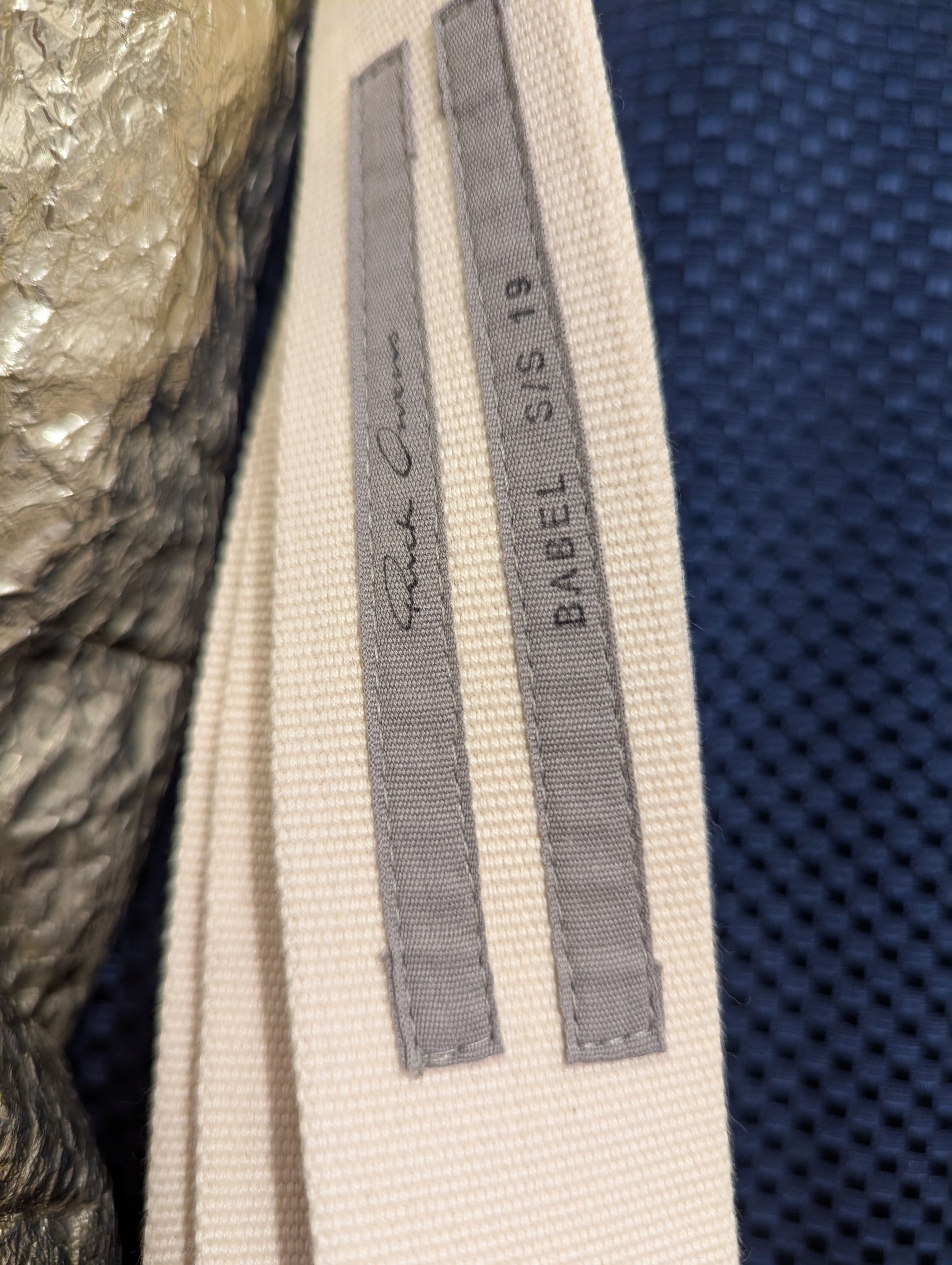 Rick Owens BABEL EUC Gold Leather with ivory cotton strap Size ONE SIZE - 9 Thumbnail