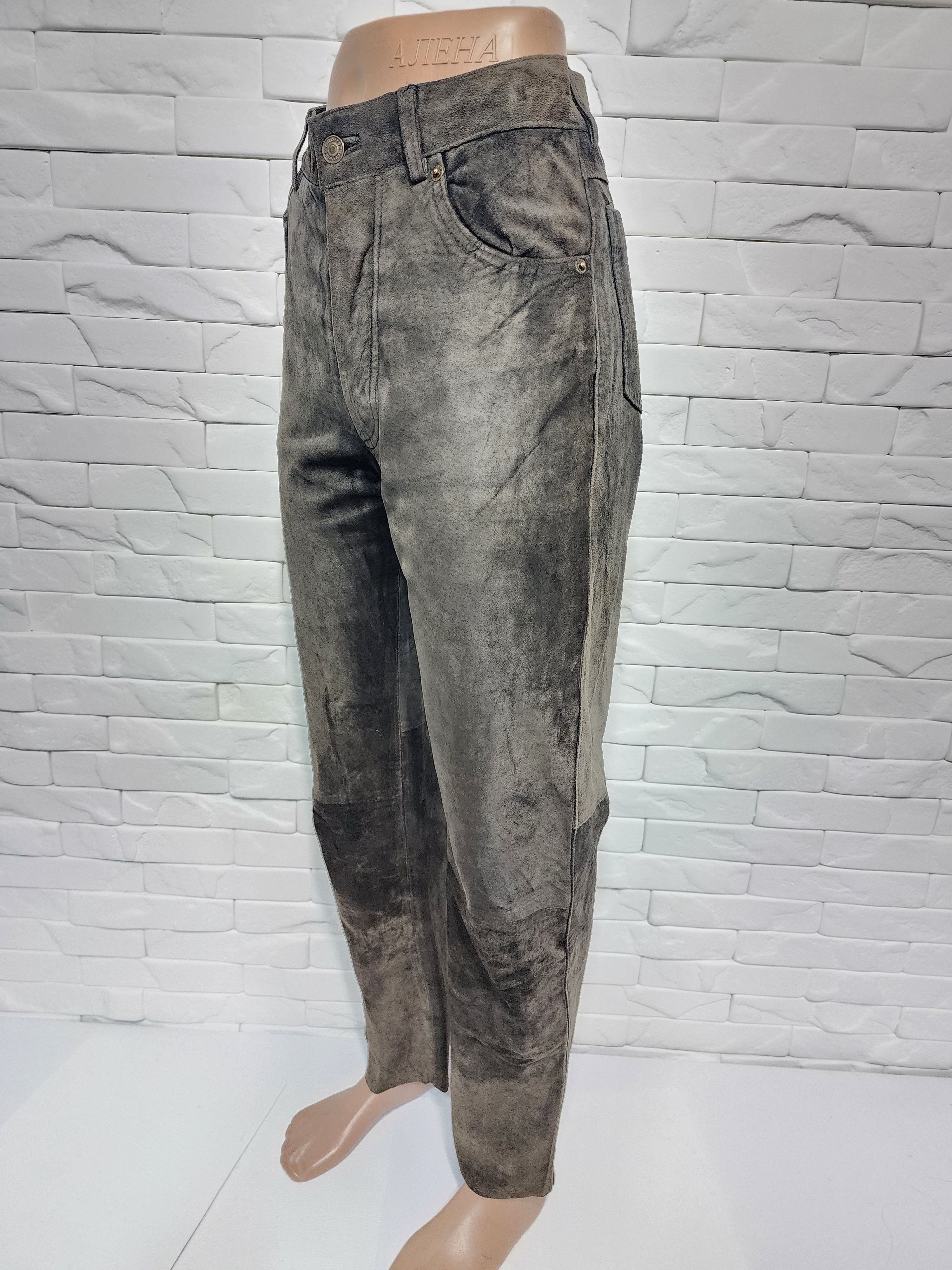 Genuine Leather Men's brown leather pants. Size US 26 / EU 42 - 2 Thumbnail