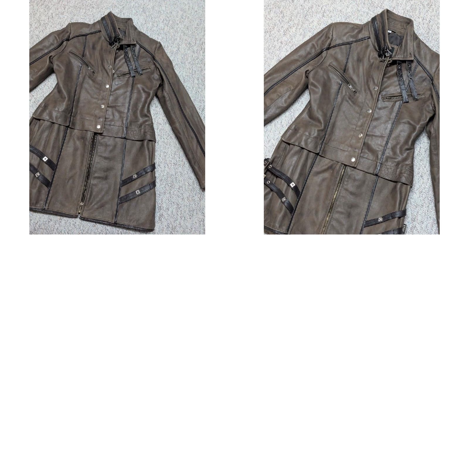 Vintage VINTAGE leather jacket 1990s STEAMPUNK Mad Max S brown Real Leather Women Long Coat Bomber Pattern 90s Goth Steampunk Amelia Earhart Flyers Mens Women Size 28" / US 6 / IT 42 - 8 Thumbnail