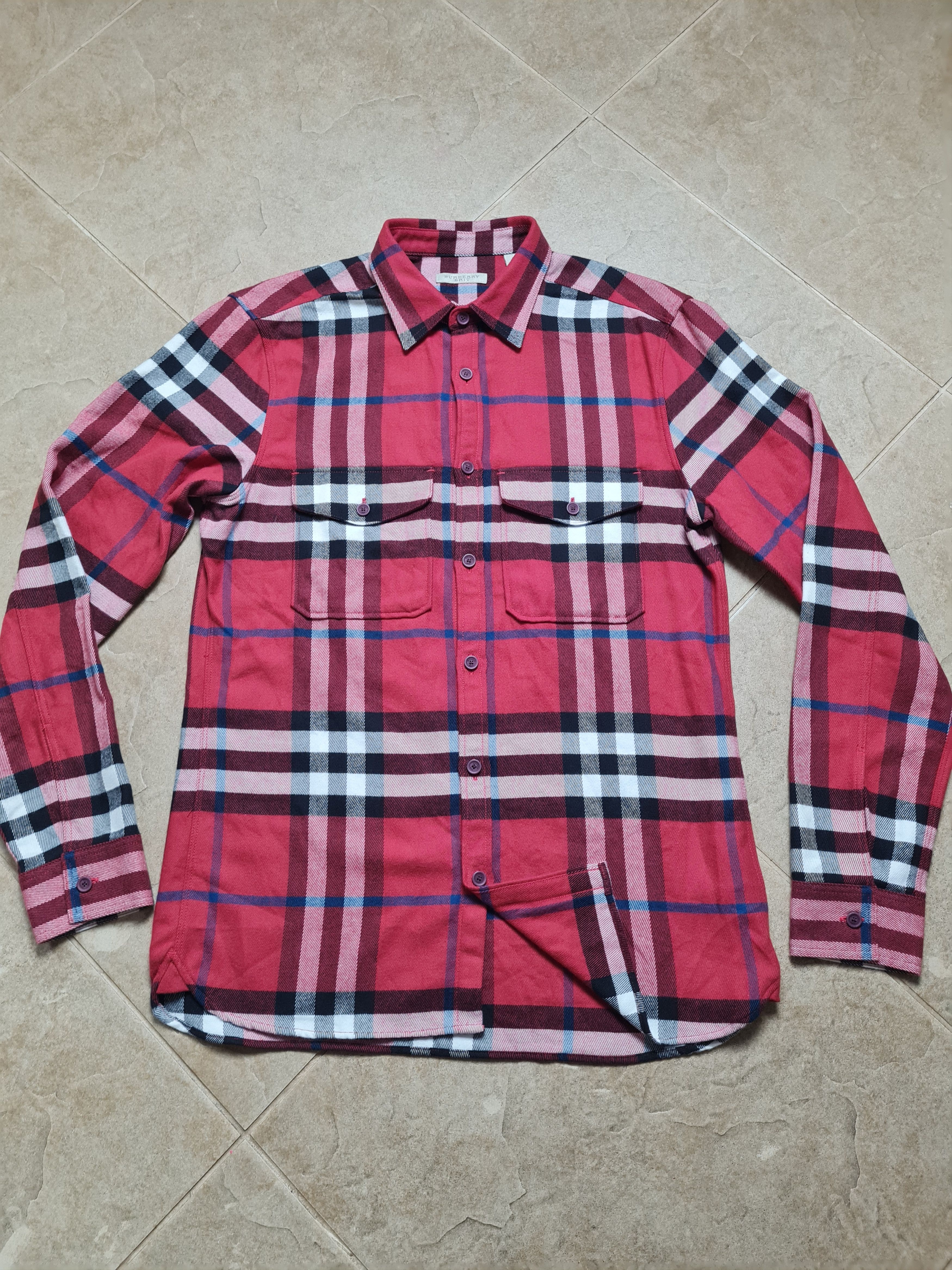 Burberry Burberry Nova Check Flannel Shirt Red Plaid Mens Button Up Size US M / EU 48-50 / 2 - 7 Thumbnail