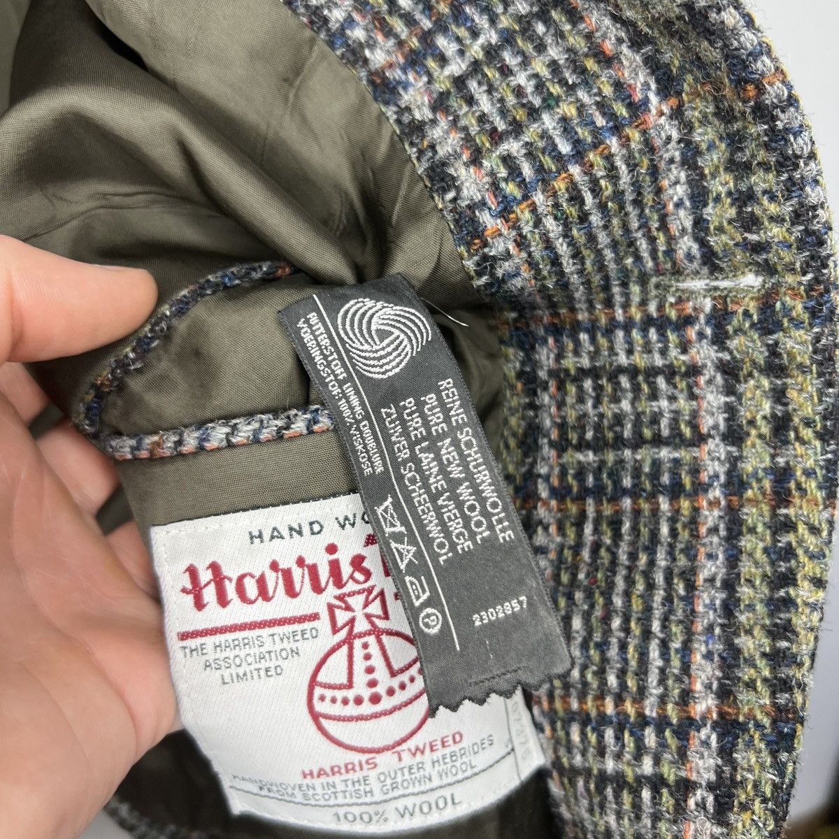 Harris Tweed Vtg Harris Tweed Grey Green Coat WOOL Jacket Blazer 40 R Size 40R - 9 Thumbnail