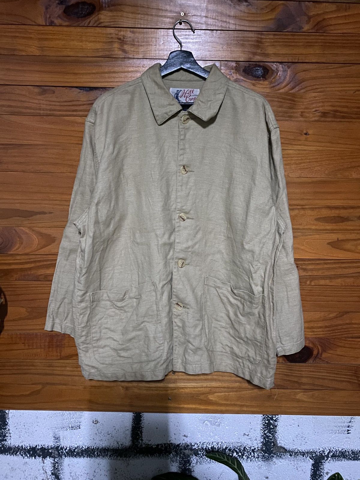Japanese Brand Vintage Hillcop Beige Linen-Blend Casual Work Jacket Size US M / EU 48-50 / 2 - 3 Thumbnail