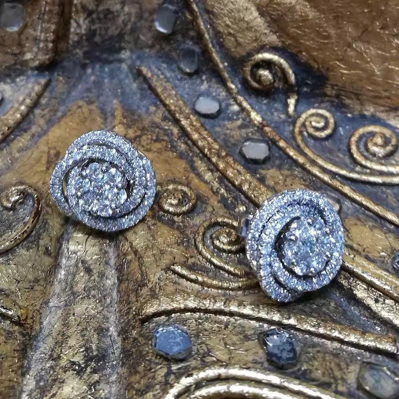 Jewelry Studs earrings cubic zirconia crystals Size ONE SIZE - 3 Thumbnail