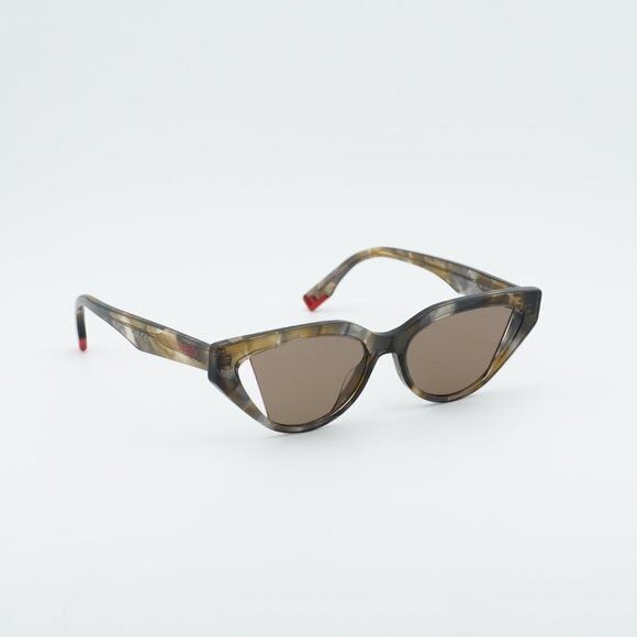 Fendi Fendi FE40009I 56E Sunglasses Shiny Havana Cat Eye Frame Size ONE SIZE - 4 Thumbnail