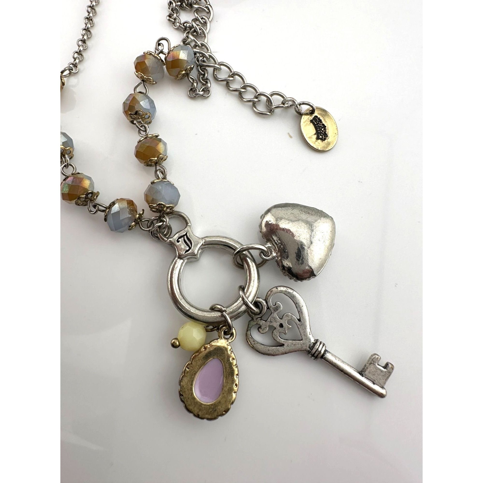 Juicy Couture Juicy Couture Charm Necklace Heart, Key and Gemstone on Ring Size ONE SIZE - 6 Thumbnail
