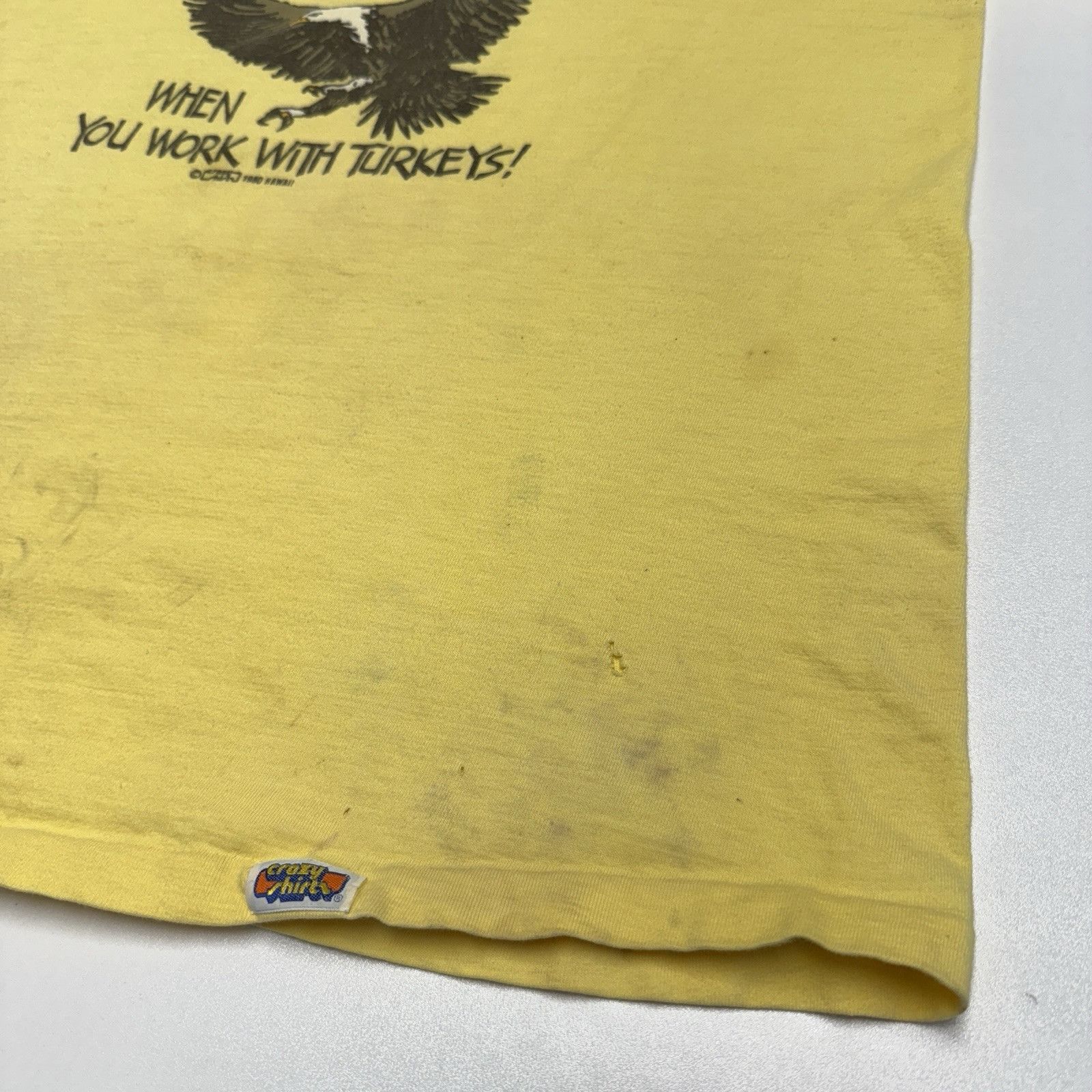 Vintage Vintage 80s Crazy Shirts T Shirt Mens Large Yellow Eagle Tur Size US L / EU 52-54 / 3 - 7 Thumbnail
