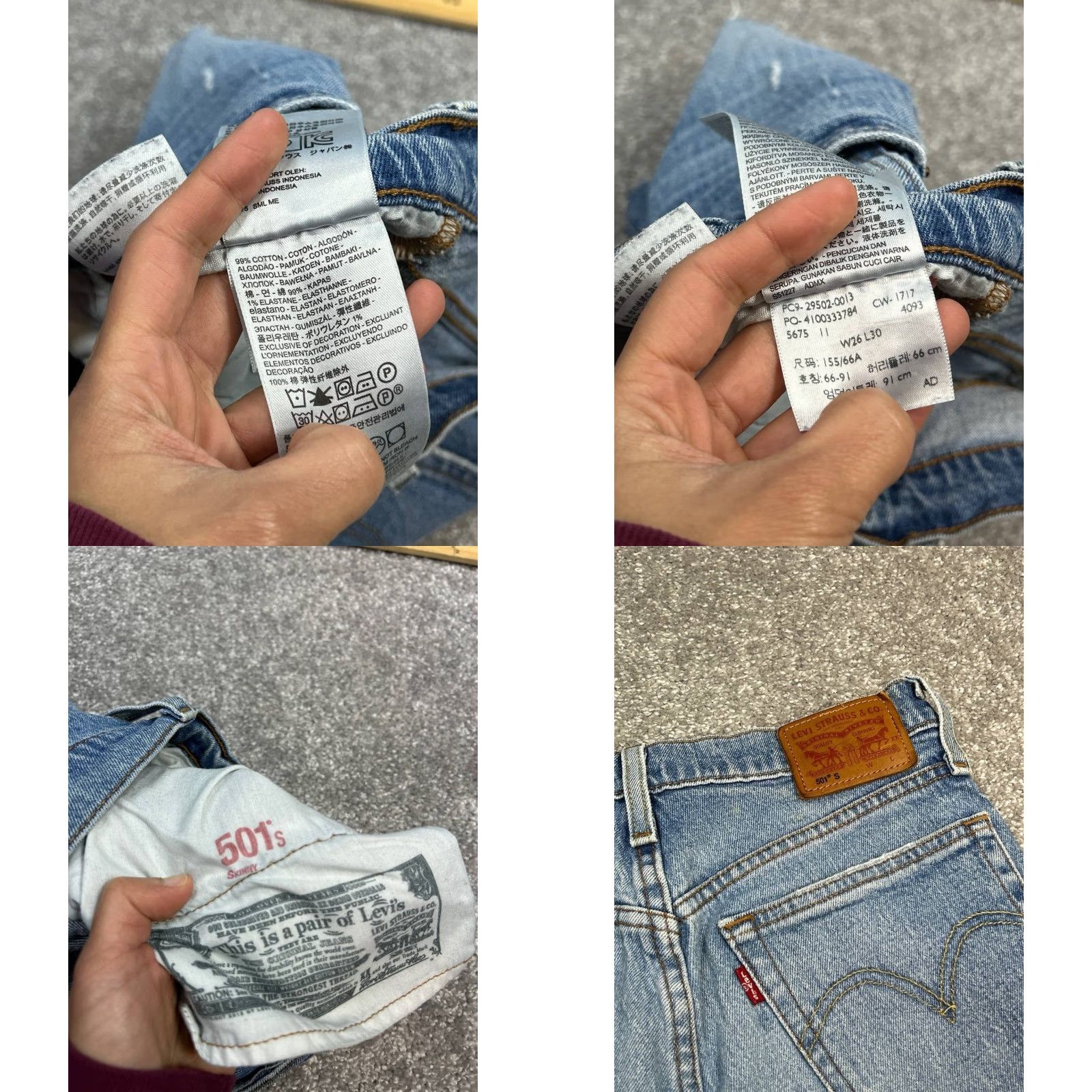 Levi's Levi's 501 Shorts Womens 26 Blue Cut Off Denim Cotton Stretch Mid Rise Raw Hem Casual Size 26" / US 2 / IT 38 - 8 Thumbnail