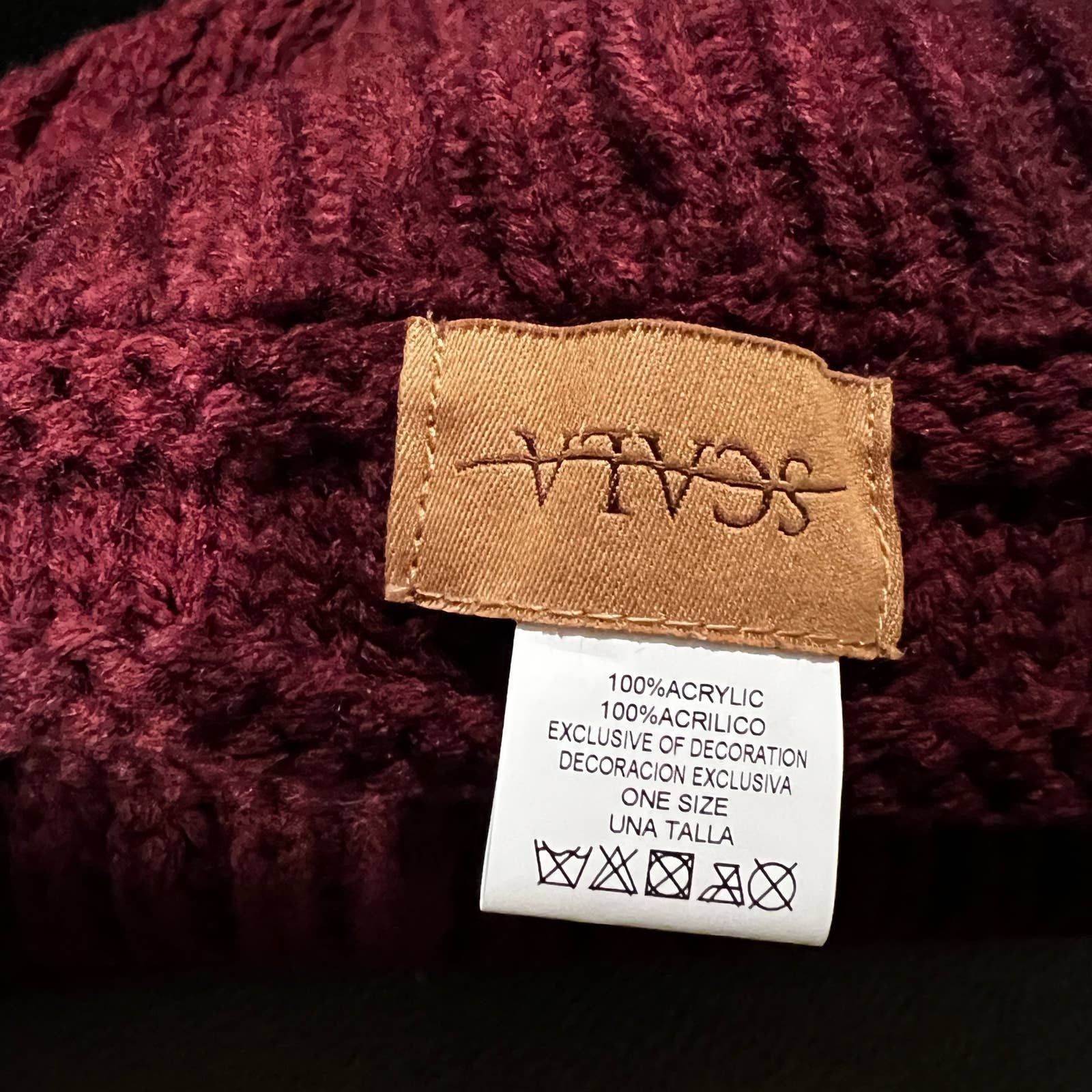 Other Scala Knit Beanie Hat With Ponytail Hole Red Acrylic Knit Size ONE SIZE - 3 Thumbnail