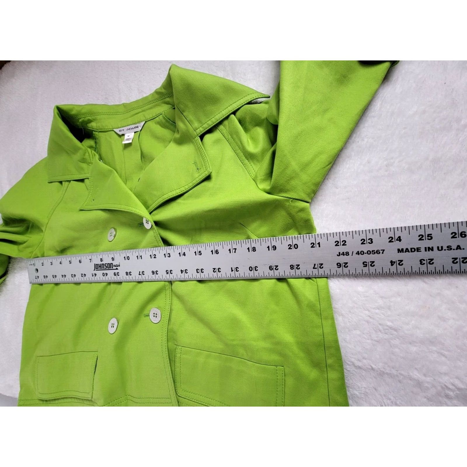 St. John St. John Blazer Shirt Women 3/4 Sleeve Green Double Breasted Coat Jacket Medium Mens Womens (adjust final gender tag if applicable) Size M / US 6-8 / IT 42-44 - 7 Thumbnail