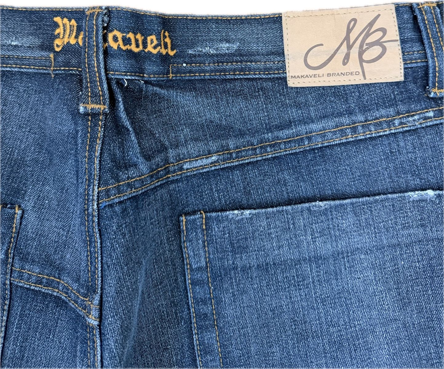 Makaveli 2Pac Printed Out Denim Jeans Size US 38 / EU 54 - 8 Thumbnail