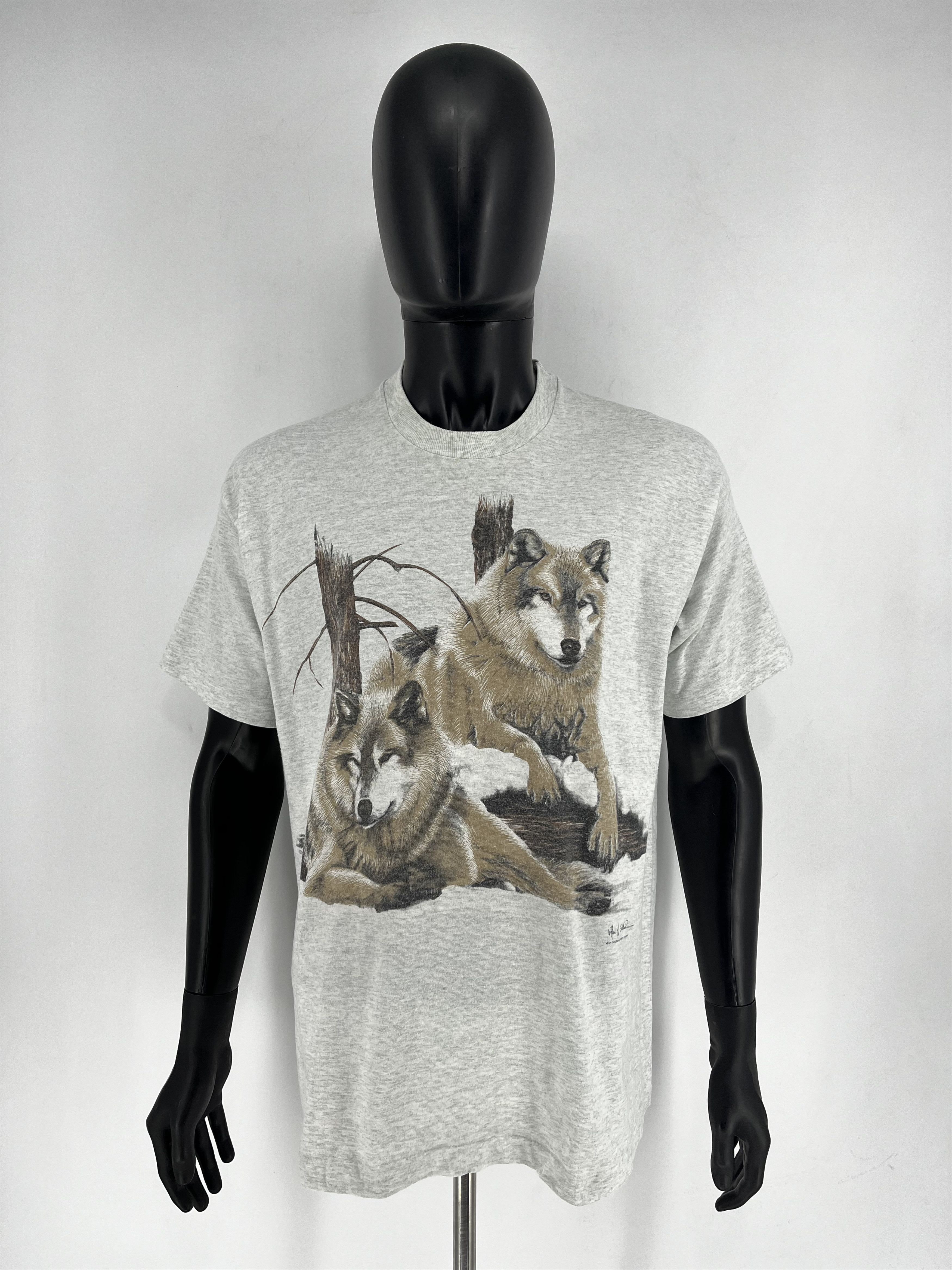 Vintage Vintage 90s Wolf Face Boxy Fit Tee Toys Rock Size XL Size US XL / EU 56 / 4 - 2 Thumbnail