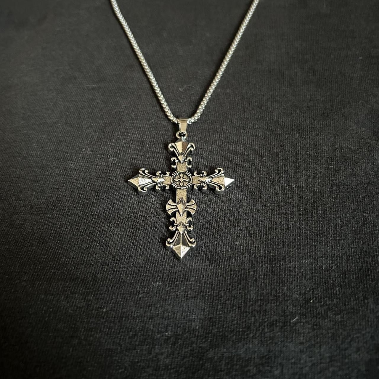 Japanese Brand × Vintage Y2K 2000s Silver Punk Skater Cross-chain Size ONE SIZE - 2 Thumbnail