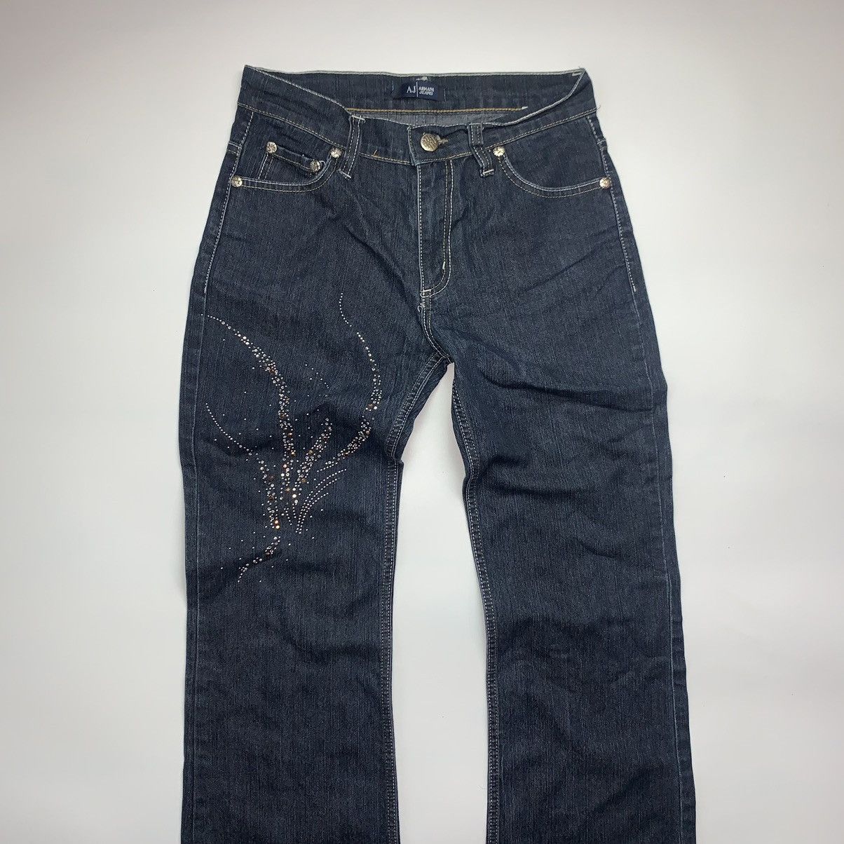 Other Armani Wash Flared Jeans Bootcut Denim rhinestones Size 28" / US 6 / IT 42 - 2 Thumbnail