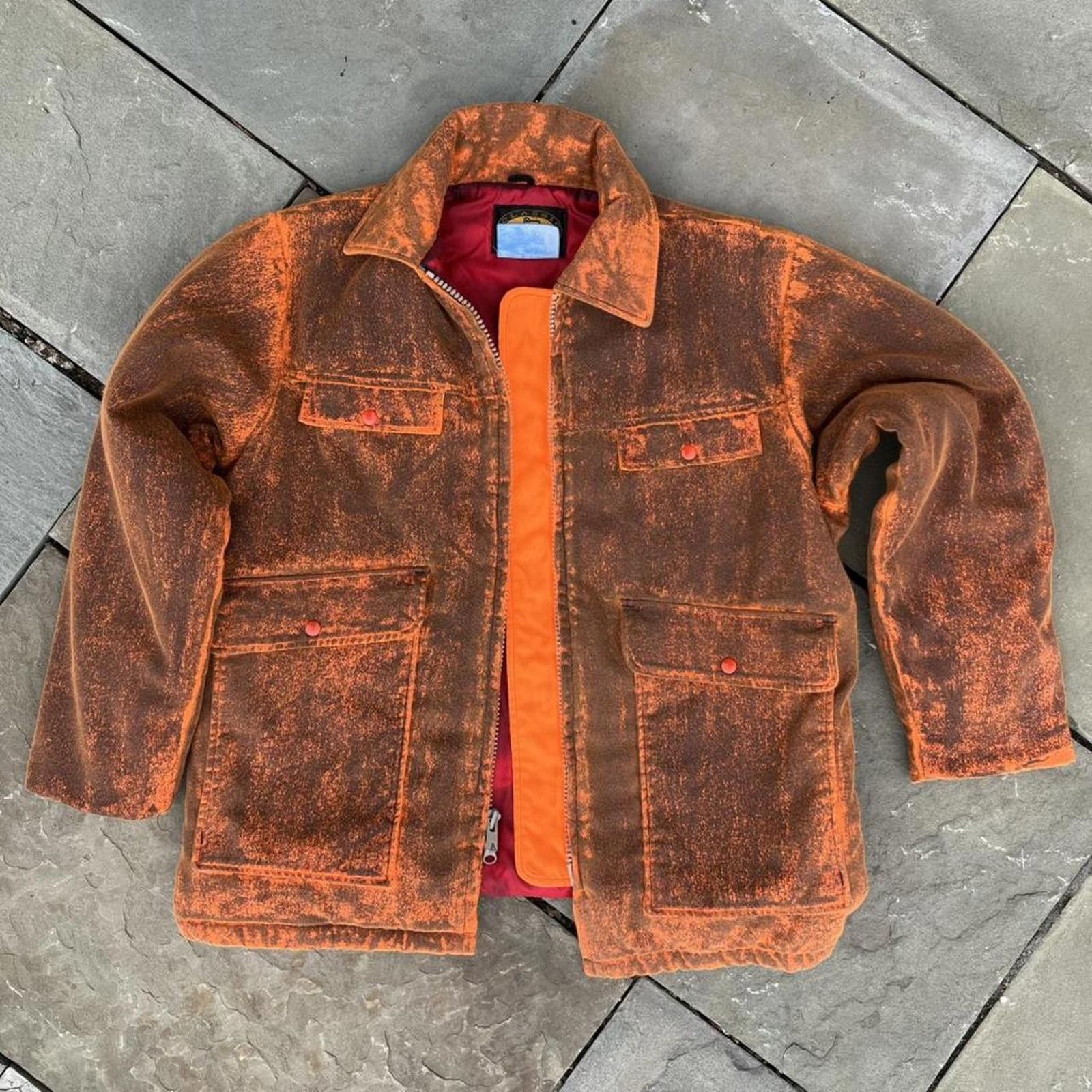 Woolrich Woolen Mills Vintage 80s Pigment Painted 2-way Zipper Coat Made in USA Size US XL / EU 56 / 4 - 2 Thumbnail