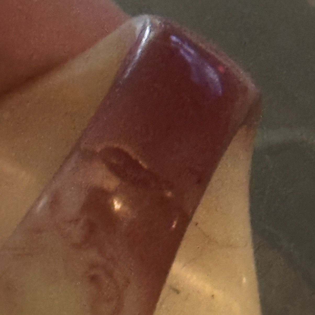 Vintage Vintage lucite cream marbled dome ring Size ONE SIZE - 4 Thumbnail