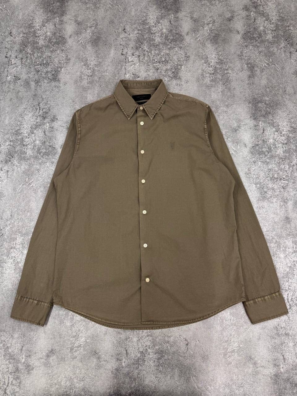 Allsaints AllSaints Men Cotton Shirt Brown Long Sleeve Size S Size US S / EU 44-46 / 1 - 1 Thumbnail