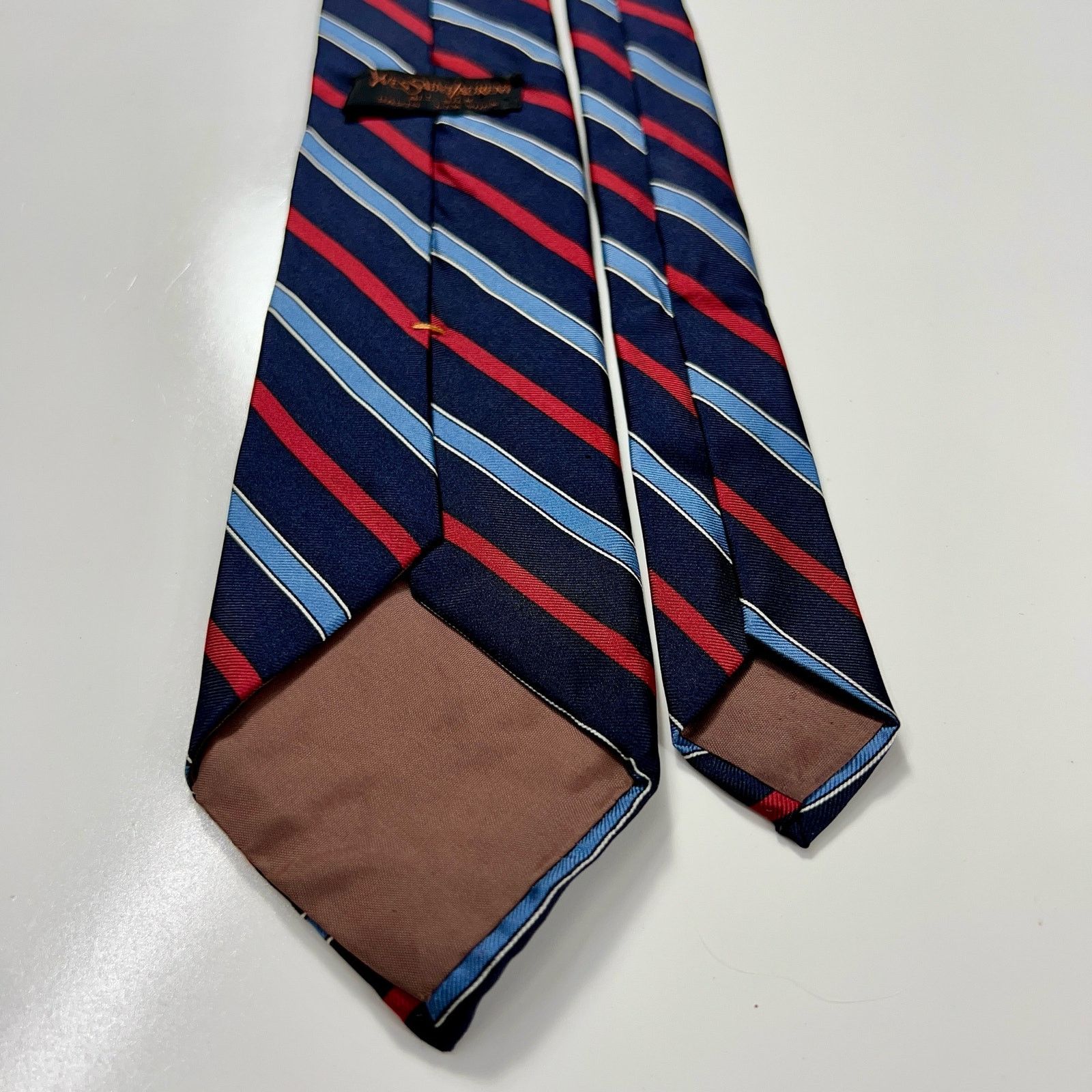 Yves Saint Laurent Yves Saint Laurant YSL Men's Tie Black Blue All Silk Necktie Size ONE SIZE - 2 Thumbnail