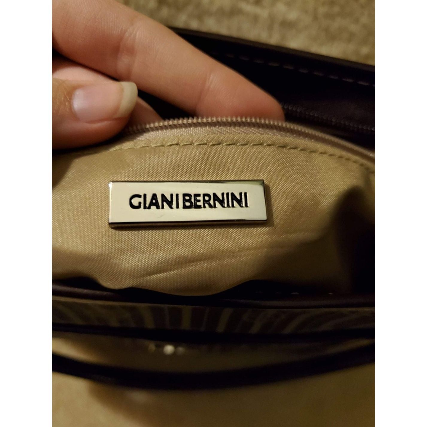 Giani Bernini Giani Bernini Signature Striped Ladies Handbag Brown 8558RP Size ONE SIZE - 5 Thumbnail