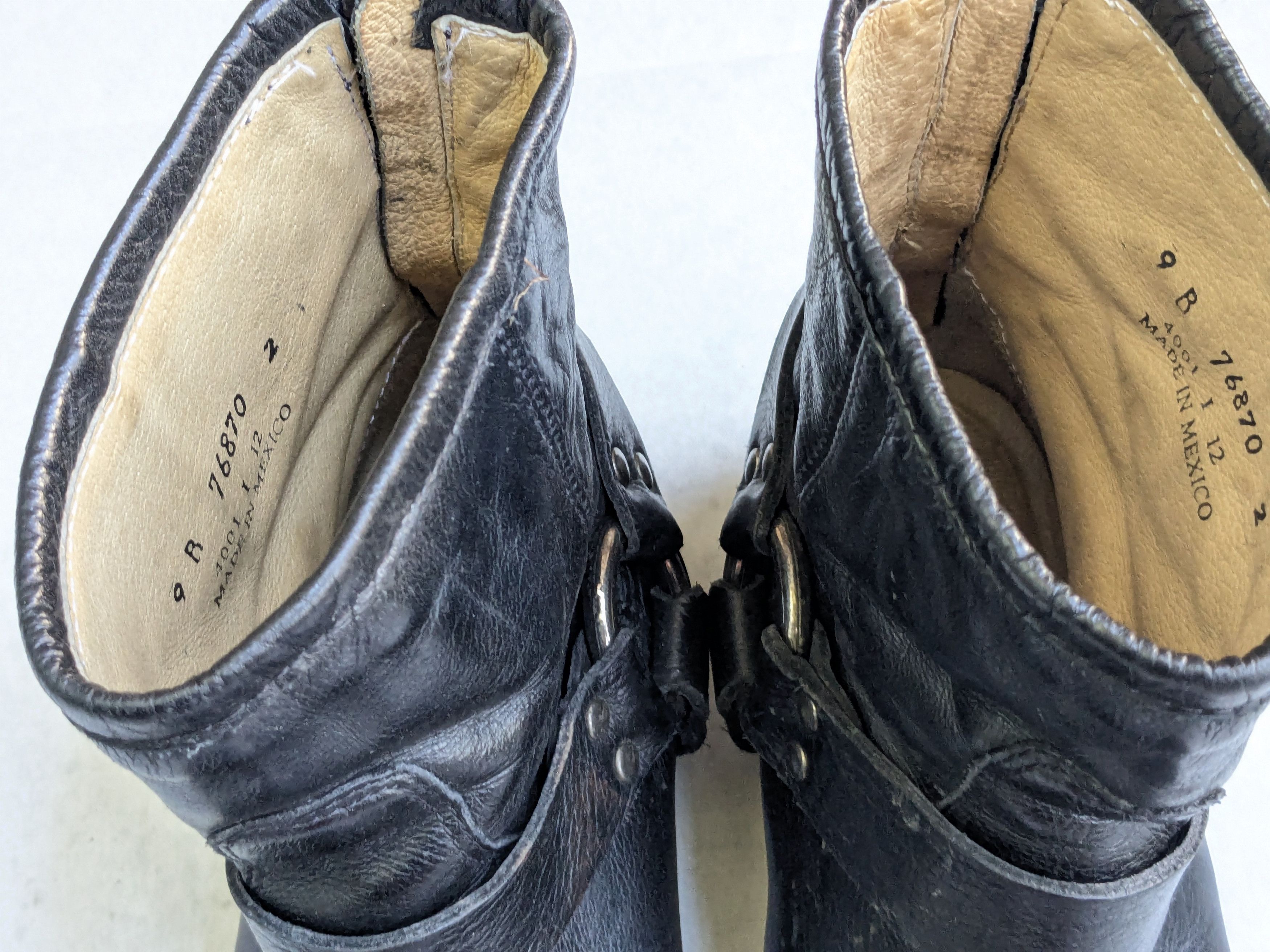 Frye Frye Harness Boots Black 7.5 D Back Zip Straps Size US 7.5 / EU 40-41 - 3 Thumbnail
