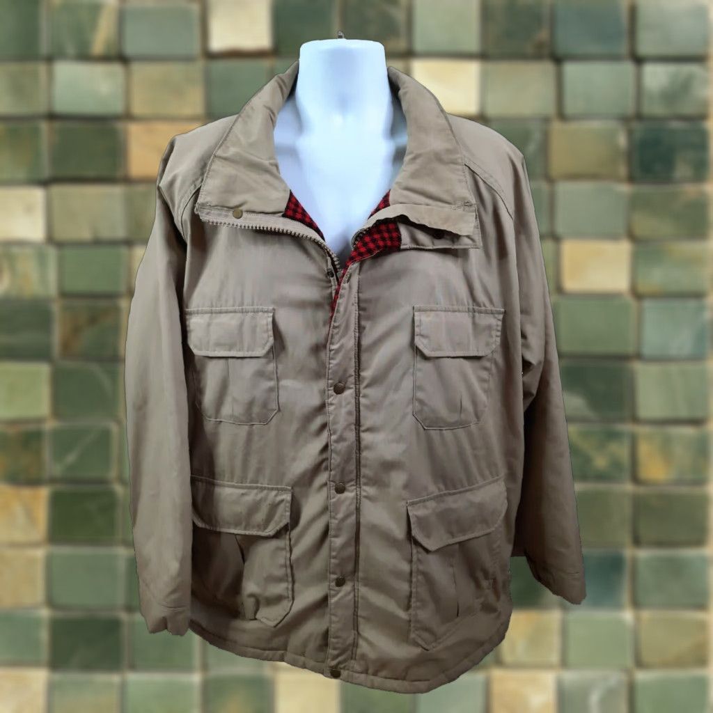 Vintage VINTAGE WOOLRICH Barn Coat Field Jacket Blanket Lined Chore Coat USA Men L Jacket Beige Woolen/Canvas? Size US L / EU 52-54 / 3 - 1 Thumbnail