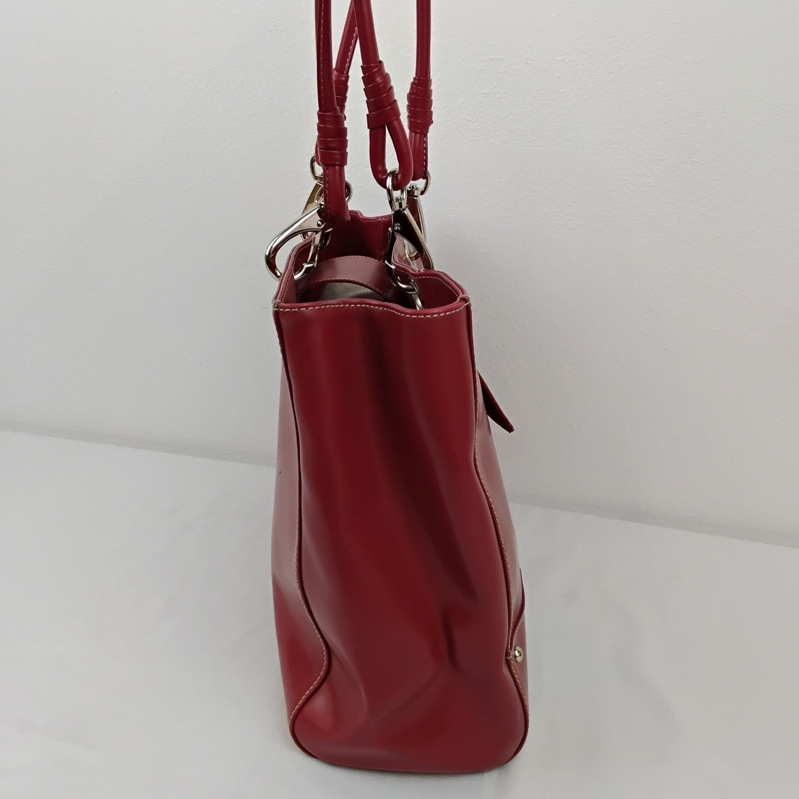 Wilsons Leather Wilson's Leather Large Tote Bag Purse Red Leather Size ONE SIZE - 3 Thumbnail