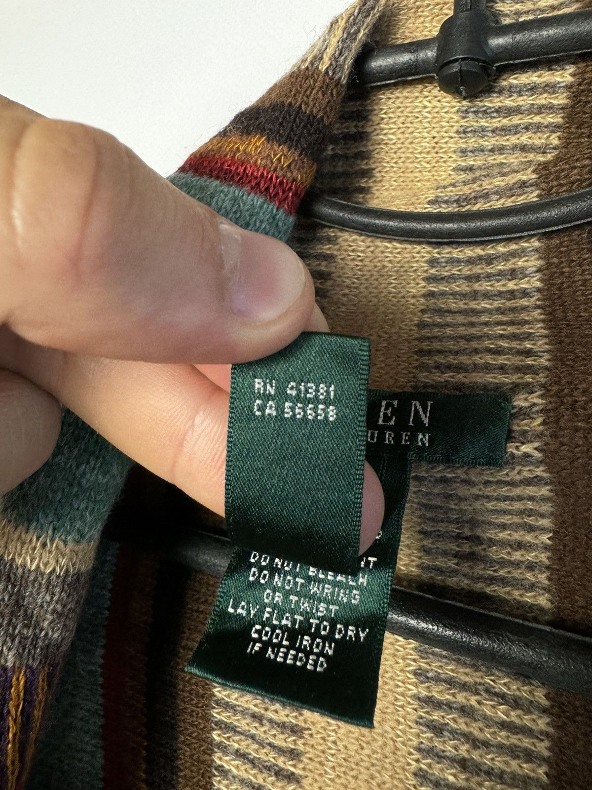 Lauren Ralph Lauren × Vintage Lauren Ralph Lauren Stripes Wool/Linen Cardigan Size S / US 4 / IT 40 - 7 Thumbnail