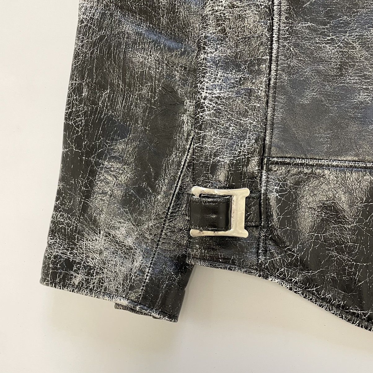 Undercover Shearling Collar Cracked Leather Jacket Size US M / EU 48-50 / 2 - 18 Thumbnail