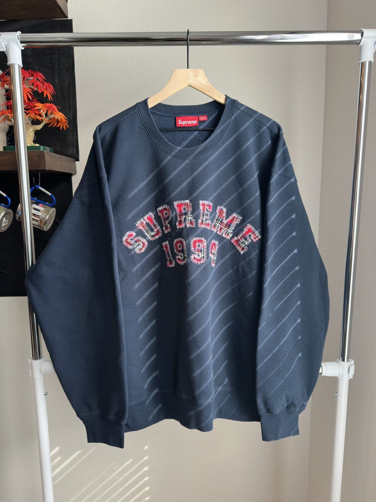 Supreme Plaid Arc Crewneck Navy 値下げ不可 Supreme Plaid Arc 