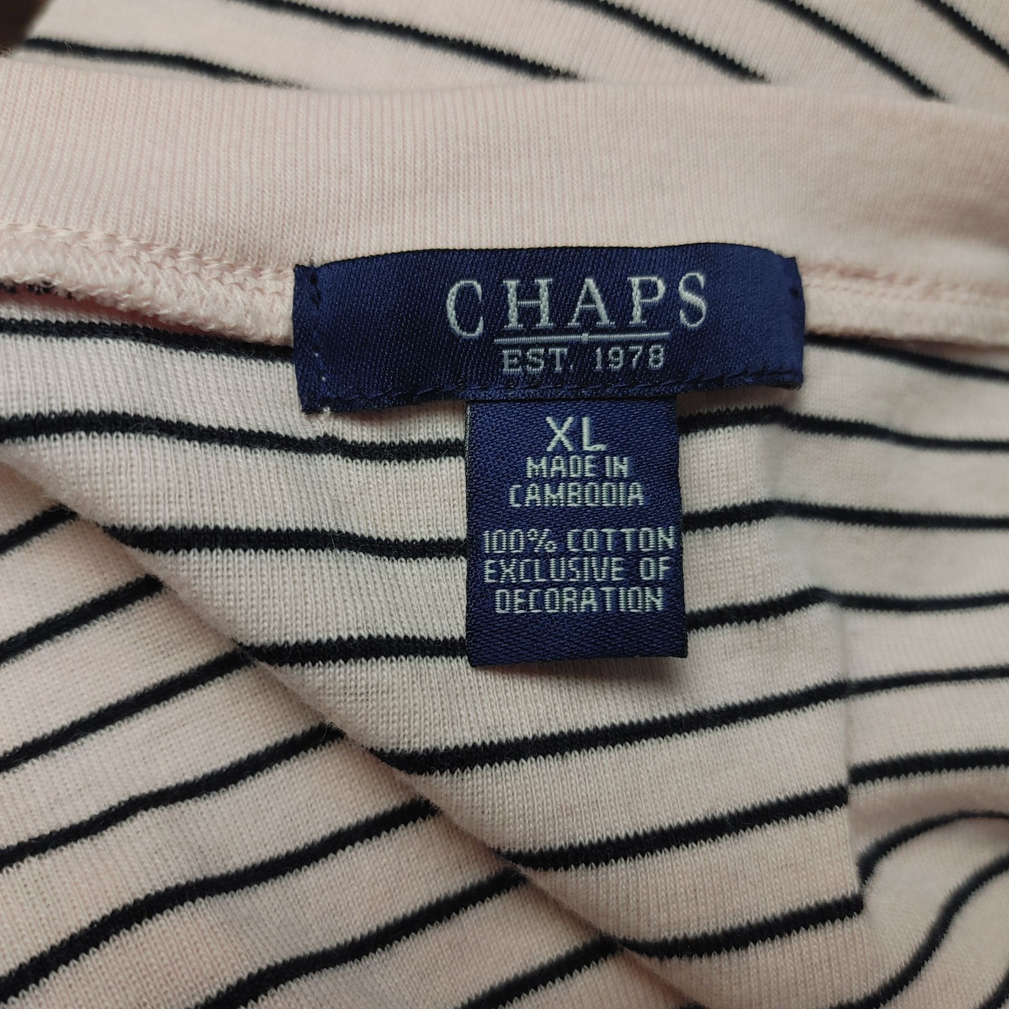 Chaps Chaps Women's White/Black Striped Long Sleeve Top XL Size XL / US 12-14 / IT 48-50 - 3 Thumbnail