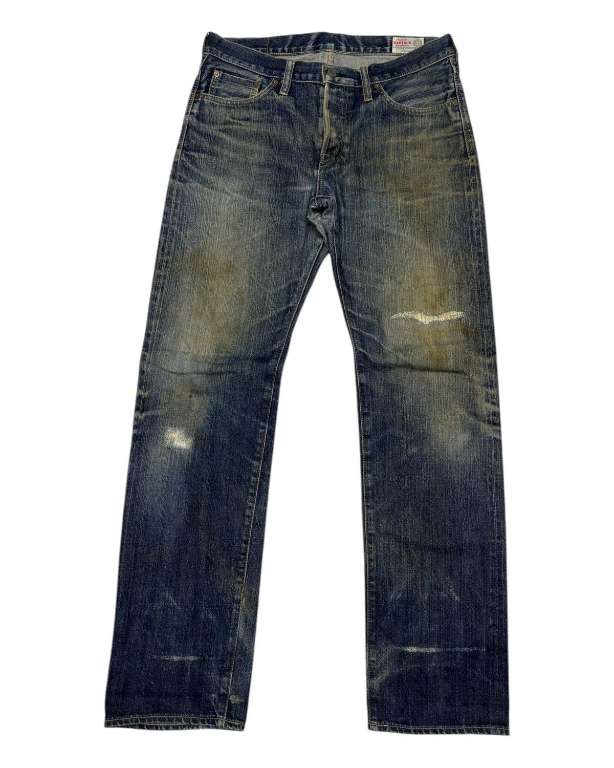 Hysteric Glamour 🇯🇵 BARTACK SELVEDGE JEANS RIPPED DESTROY JEANS Size US 33 - 5 Thumbnail