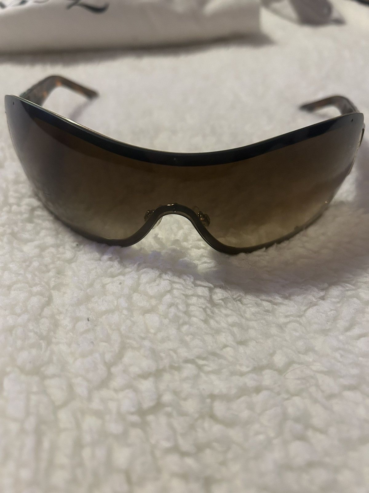 Chanel Chanel tortoise shell gold brown mask sunglasses vintage Size ONE SIZE - 1 Thumbnail