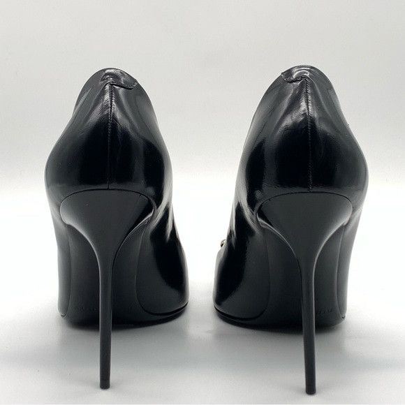 Burberry BURBERRY Flanagan Pointed Toe Pump in Black Leather Size US 7.5 / IT 37.5 - 10 Thumbnail