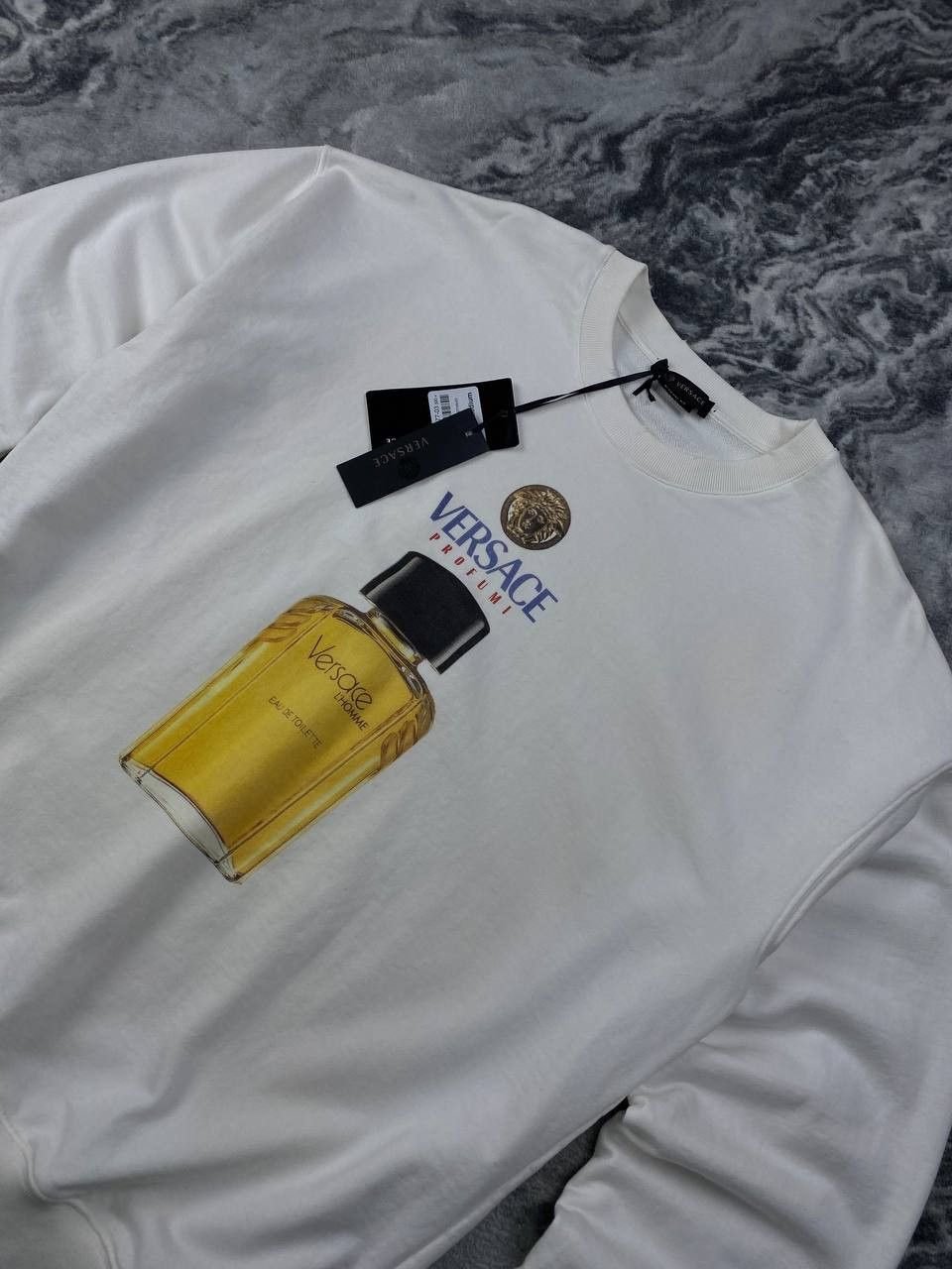 Versace NEW Versace Big Logo Profumi Homme Sweatshirt Men Size M Size US M / EU 48-50 / 2 - 3 Thumbnail
