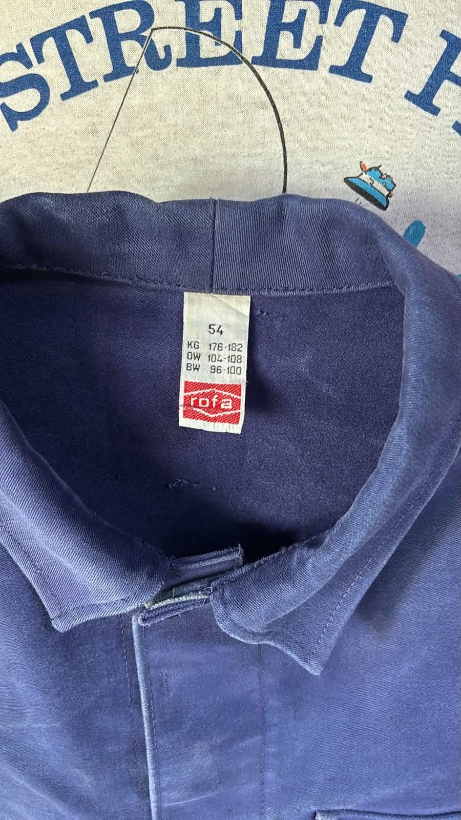 Vintage German Moleskin Work Jacket in Blue, Men's — image 5 of 5