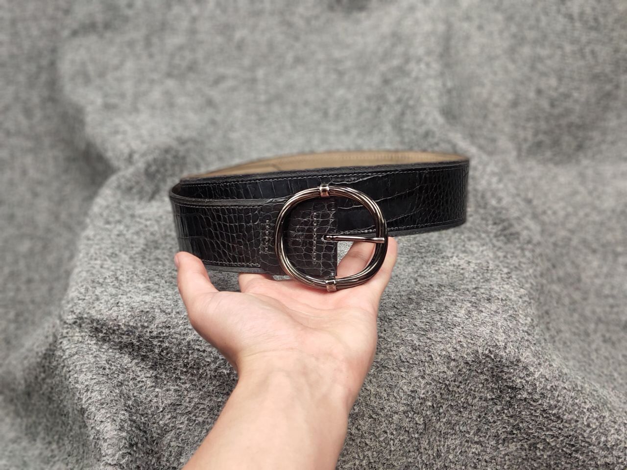 Tonello Tonello Design Premium leather belt with alligator embossing Size ONE SIZE - 13 Thumbnail