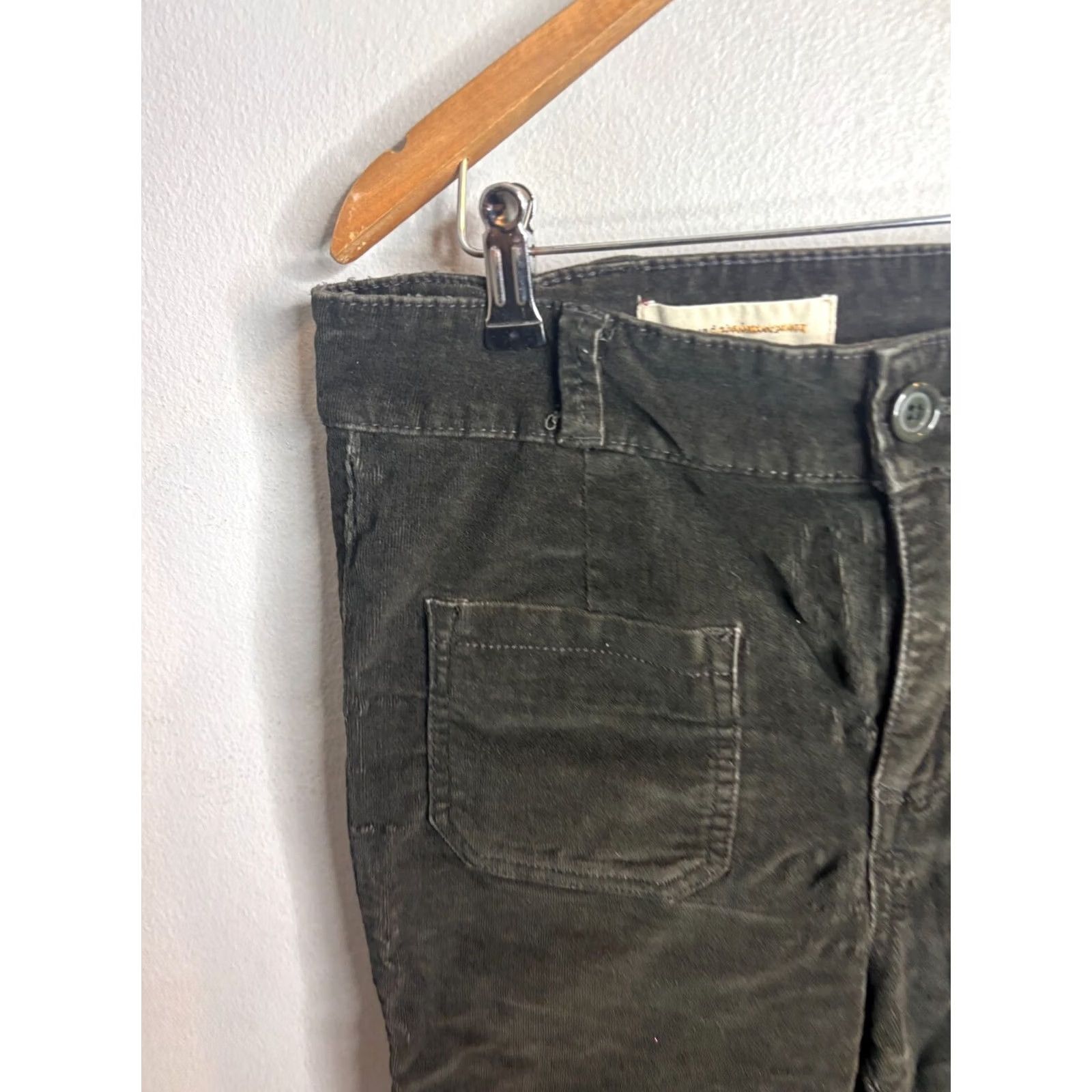 Vintage Pilcro and The Letterpress Womens Corduroy Flare Pants Black 30 Regular Inseam 31 Pockets 5074 Size 30" / US 8 / IT 44 - 2 Thumbnail