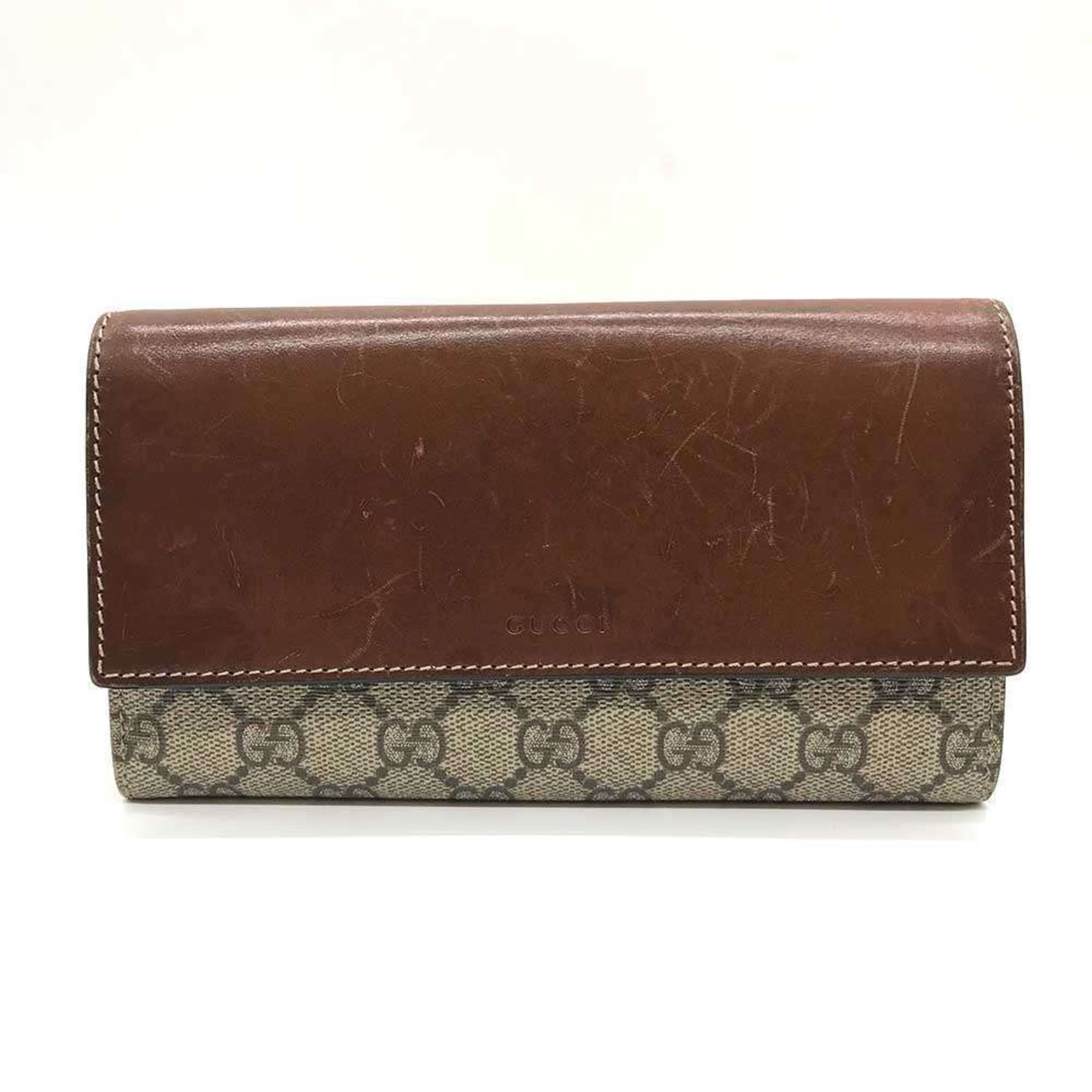 Gucci Gucci Long Wallet GG Supreme Leather Bi-fold Brown Men's 410100 GUCCI Size ONE SIZE - 1 Thumbnail